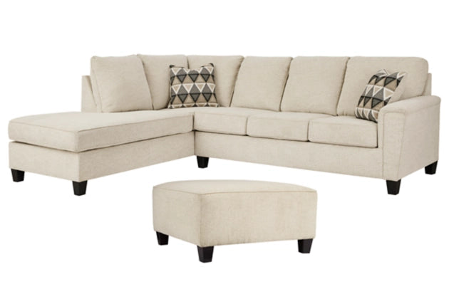 Abinger 2-Piece Sectional Sofa with Ottoman & L-Shaped Chaise Lounge - Modern Living Room Furniture for Small Spaces, Apartment, and Family Gatherings