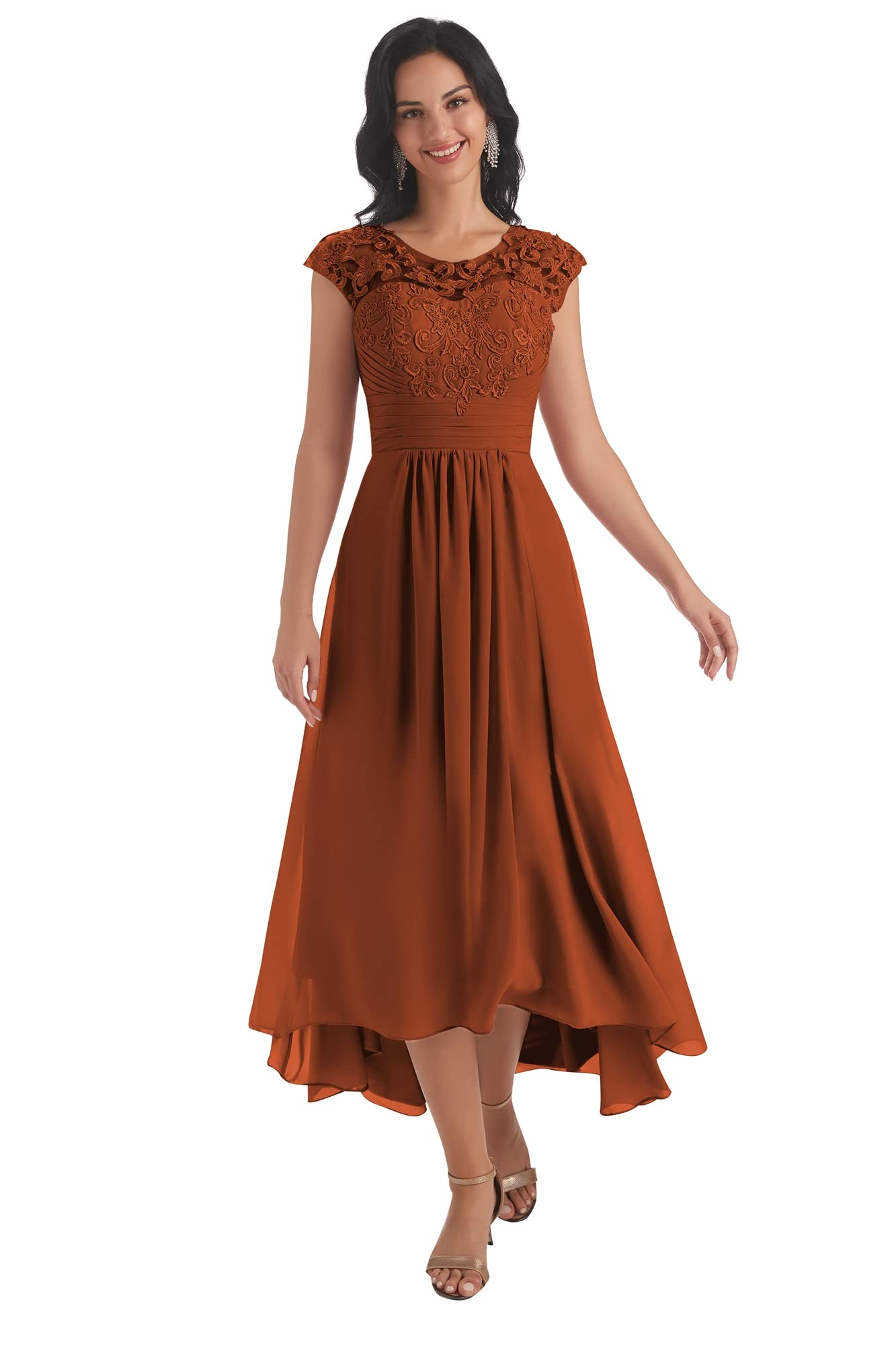 Elegant A-Line Lace Chiffon Mother of the Bride Dress with Pockets - Formal Evening Gown for Weddings, Parties & Special Occasions