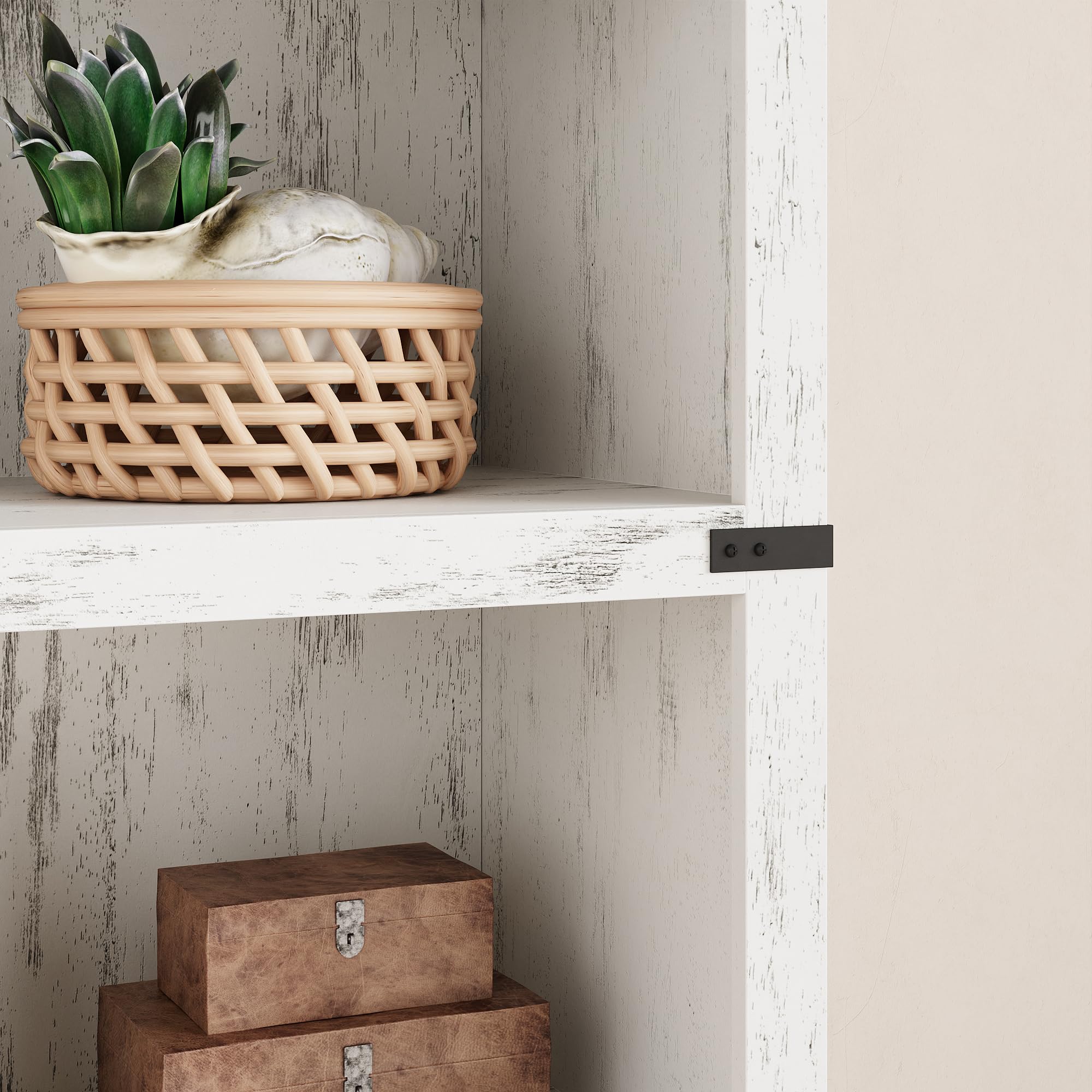 GARVEE 3-Tier Wooden Bookshelf - Farmhouse Style Open Storage Bookcase with 43.3