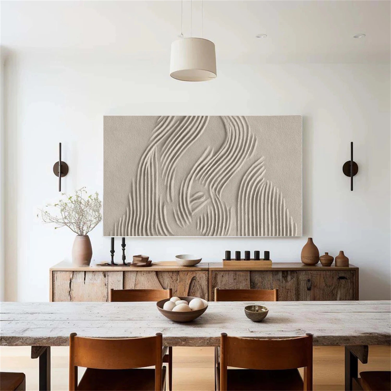 Abstract Beige & Brown Wall Art Print #BB144 - Perfect for Living Room, Bedroom & Office Decor