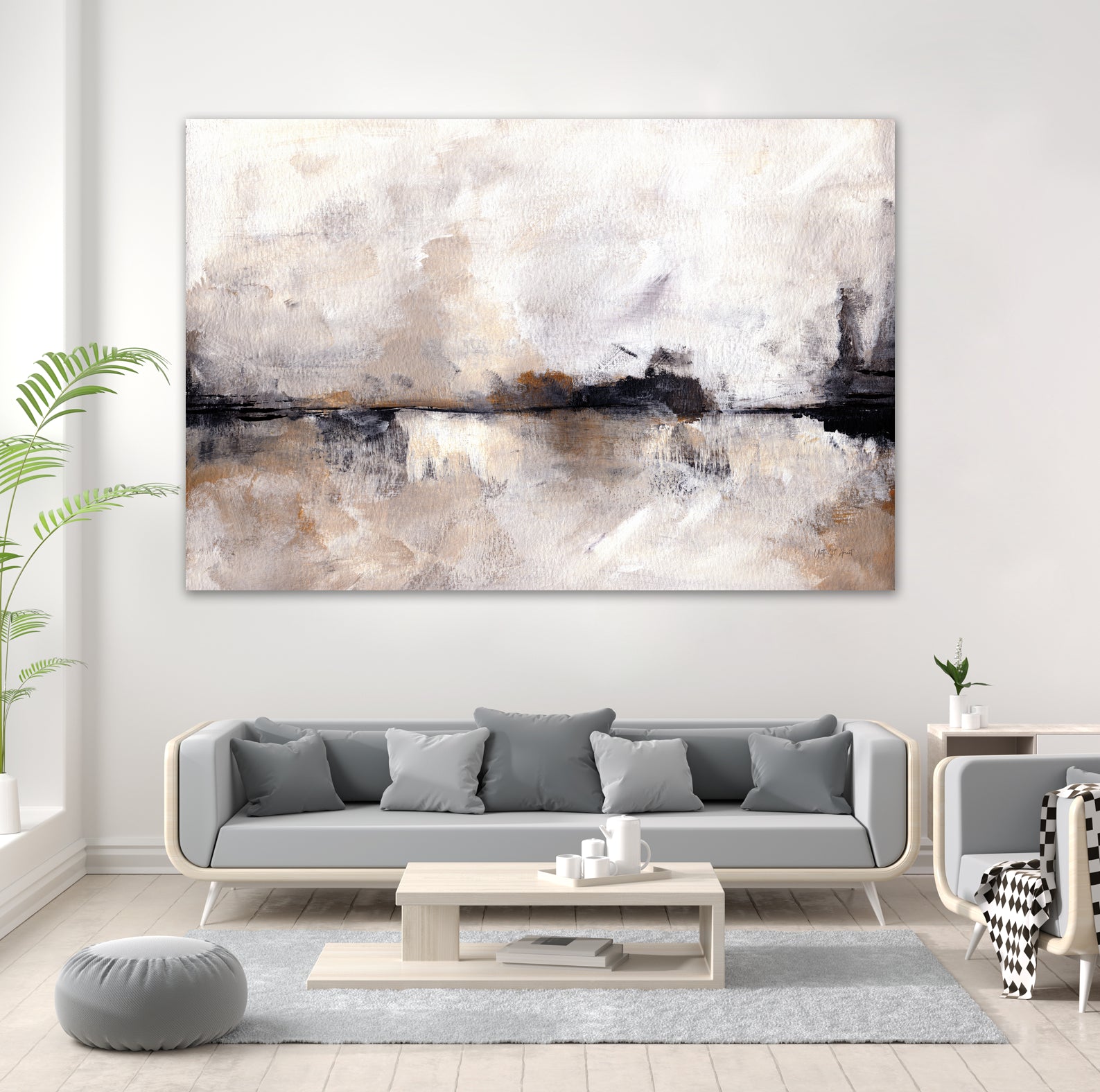 Abstract Landscape Wall Art - Modern Canvas Painting for Home & Office Decor - Perfect for Living Room, Bedroom, or Office Space