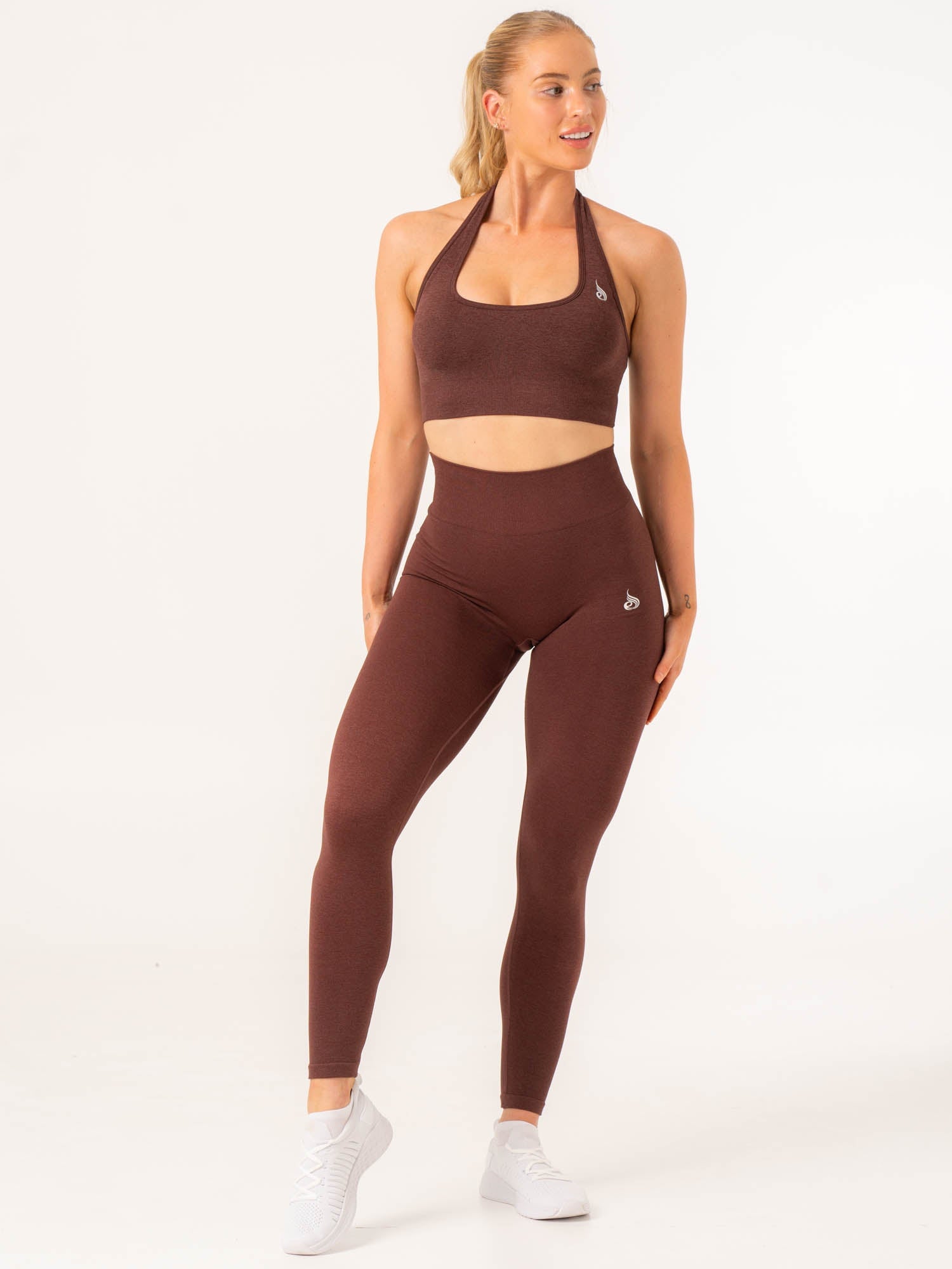 High Waist Contour Seamless Leggings for Women - Chocolate Marl Yoga Pants, Tummy Control Workout Leggings - Perfect for Gym, Running, Yoga & Everyday Wear