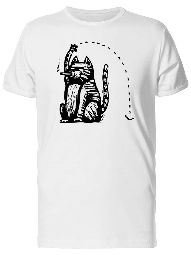 Funny Cat Smoking Graphic T-Shirt for Men - Cool Casual Cotton Tee for Parties, Gifts & Everyday Wear