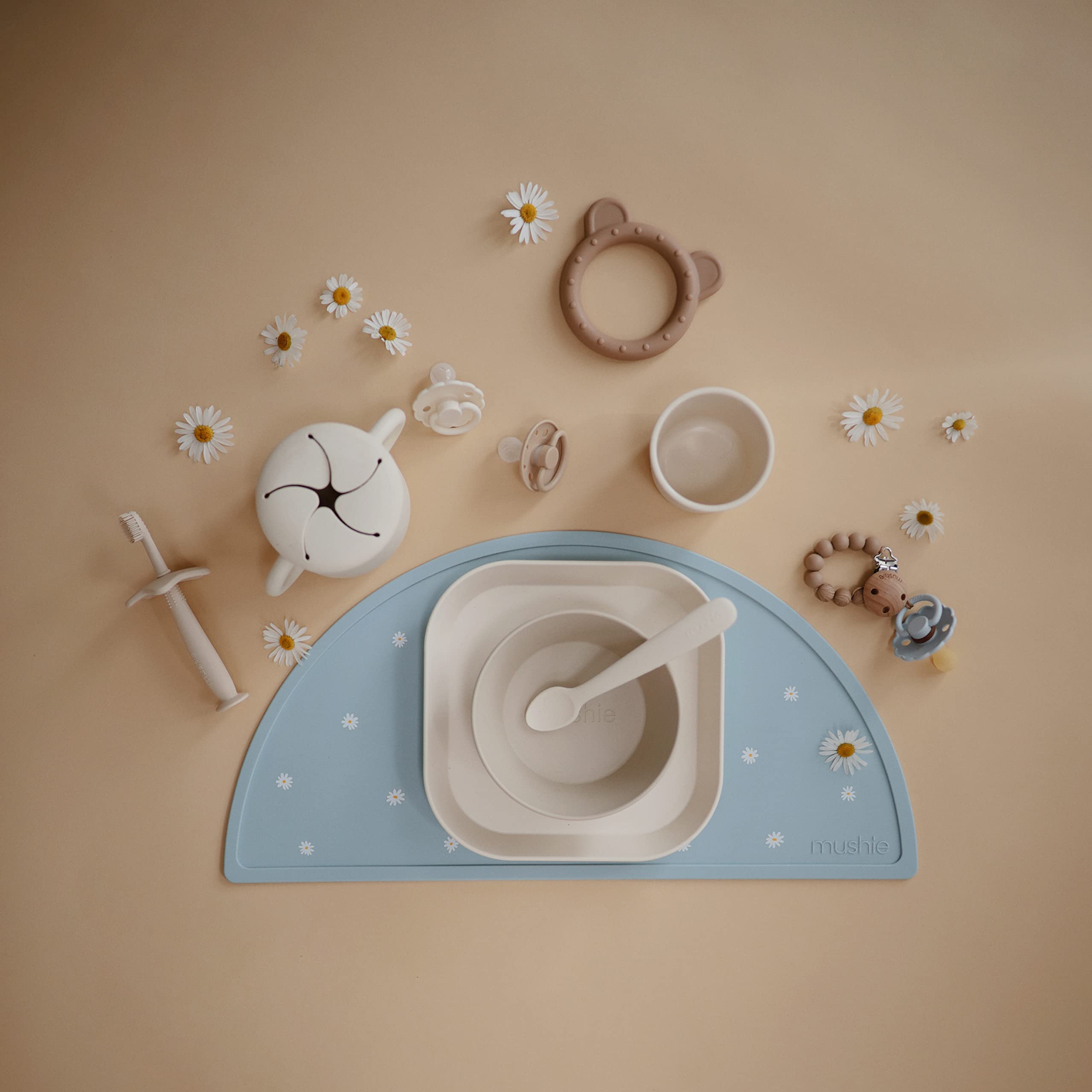 Mushie Kids Dinnerware Cups - 2-Piece Set, Ivory | BPA-Free, Eco-Friendly Baby & Toddler Drinking Cups | Perfect for Home, Daycare & Travel | Made in Denmark