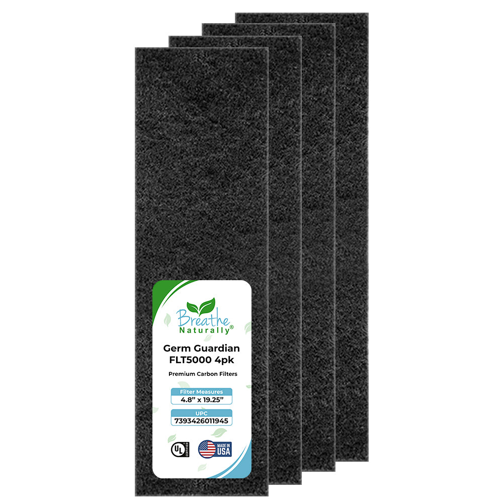 GermGuardian FLT5000/FLT5250PT Replacement Carbon Pre Filters - 4 Pack | Compatible with AC4825, AC4900CA | Odor & Dust Reduction | Ideal for Home, Office & Pet Areas