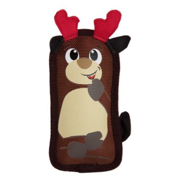 Outward Houndz Fire Biterz Reindeer Holiday Dog Toy - Durable Chew Toy for Small & Medium Dogs - Perfect Christmas Gift for Pets - Fun Interactive Playtime Indoors & Outdoors