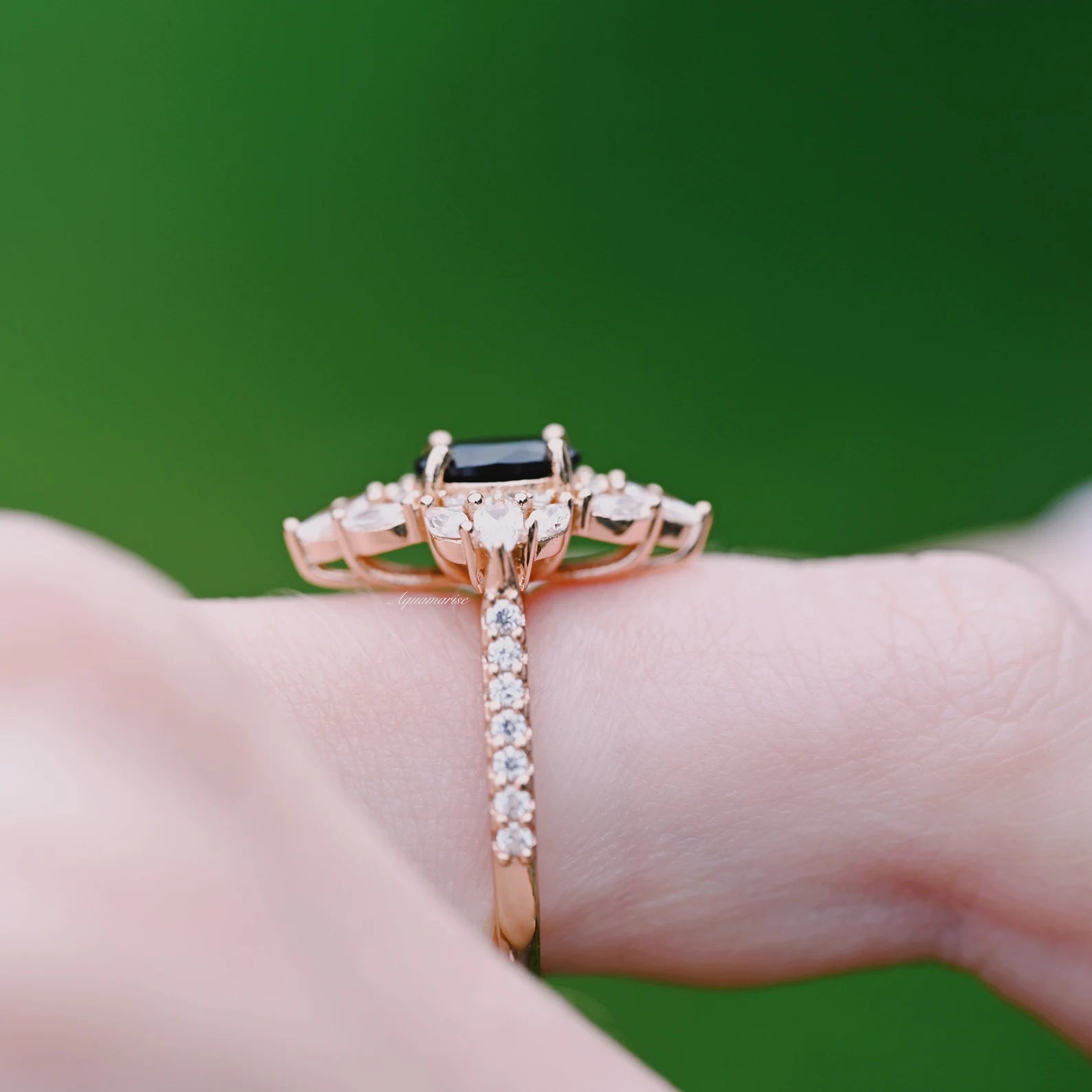 Stella Black Onyx Ring 14K Rose Gold Vermeil - Elegant Stackable Ring for Women, Perfect for Everyday Wear, Gift Giving & Special Occasions