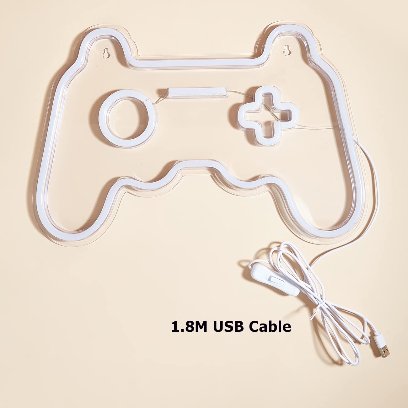 USB-Powered Gamepad Shaped Neon Sign - LED Wall Decor for Gaming Room, Cool Neon Light Sculpture | Perfect Gamer Gift for Men & Women | Ideal for Bedroom, Game Lounge & Streaming Setup