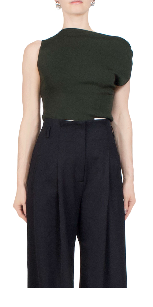 Asymmetrical Knit Sweater Top for Women - Soft Basil Green Casual Pullover for Fall & Winter | Perfect for Layering, Office Wear, and Weekend Outfits