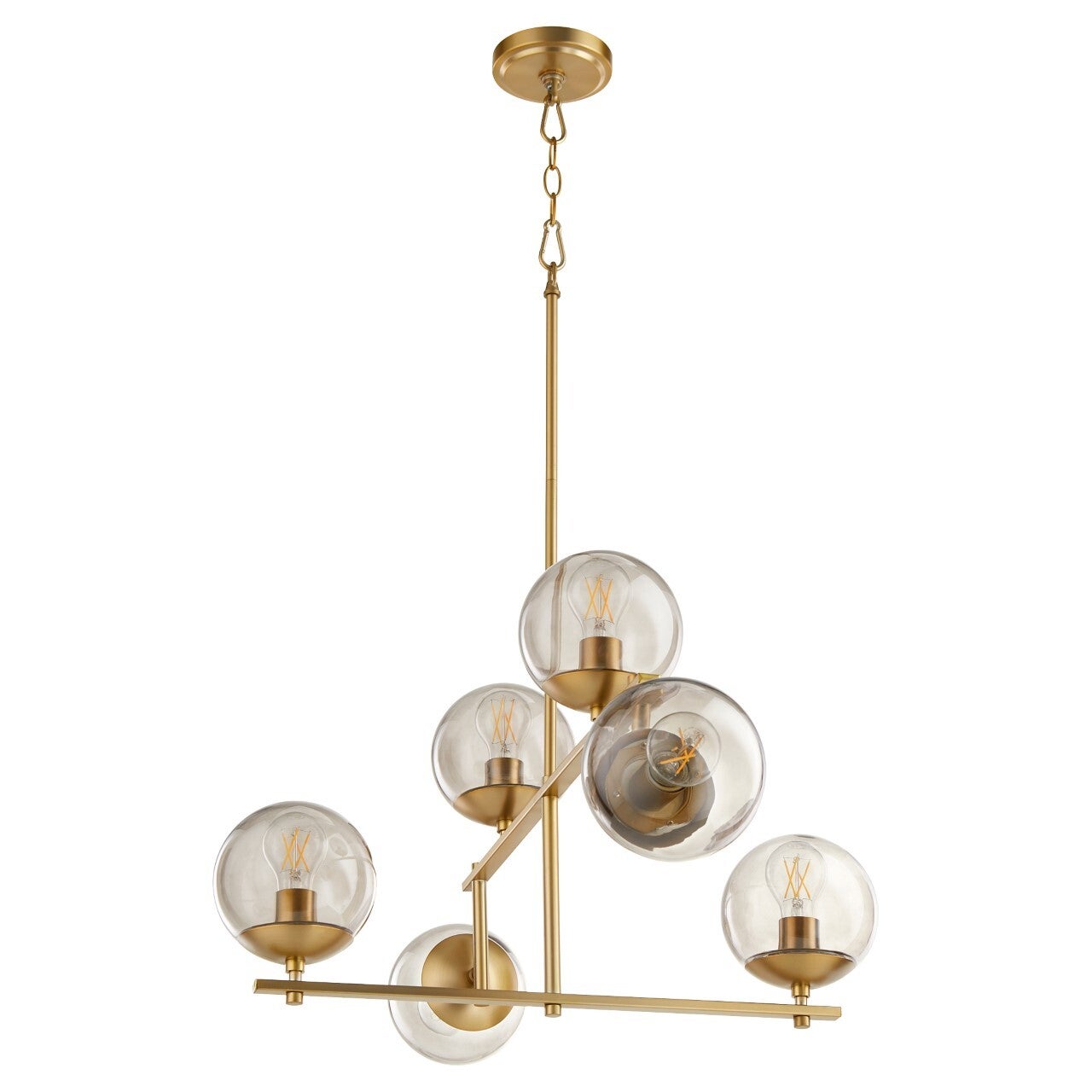 Cyan Design 11274 Edmonds Chandelier in Aged Brass - Small Vintage Ceiling Light Fixture for Dining Room, Bedroom or Entryway