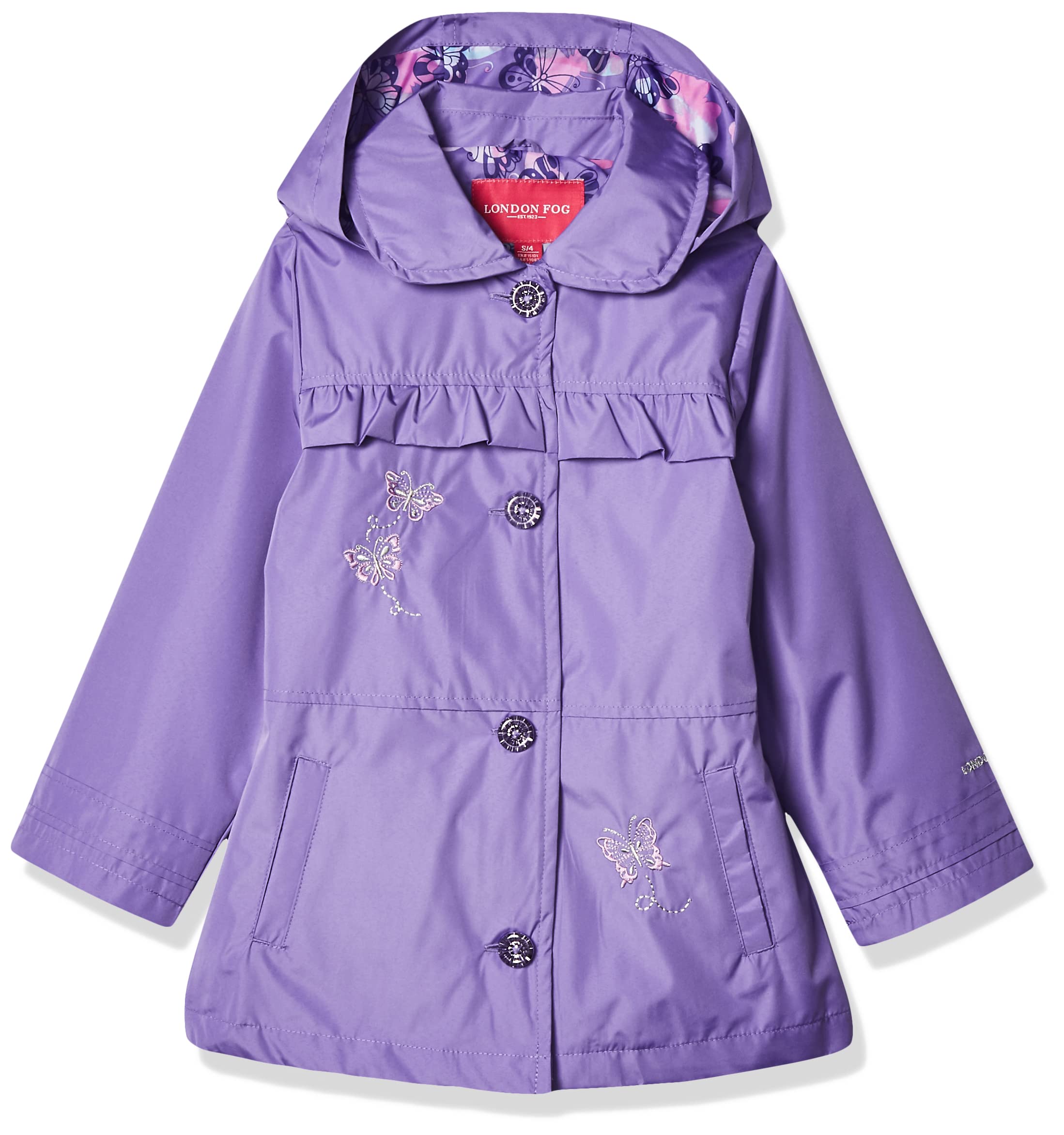 London Fog Girls' Lightweight Trench Coat - Stylish Rain Jacket for School & Outings