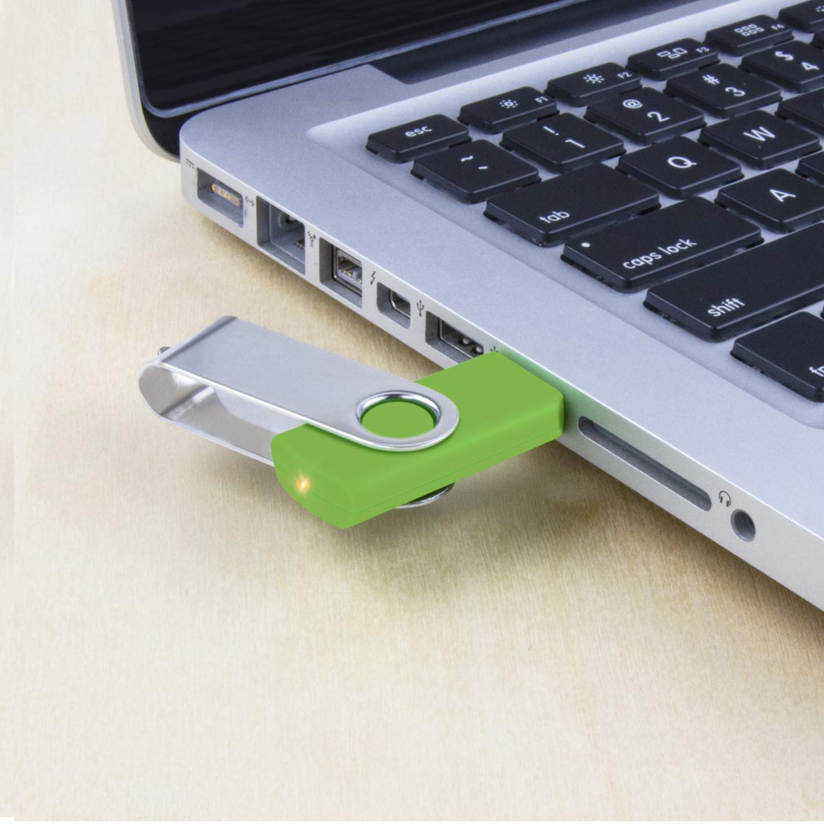 5-Pack 4GB USB Flash Drives with Lanyards - Metal Swivel Thumb Drives for Office & School
