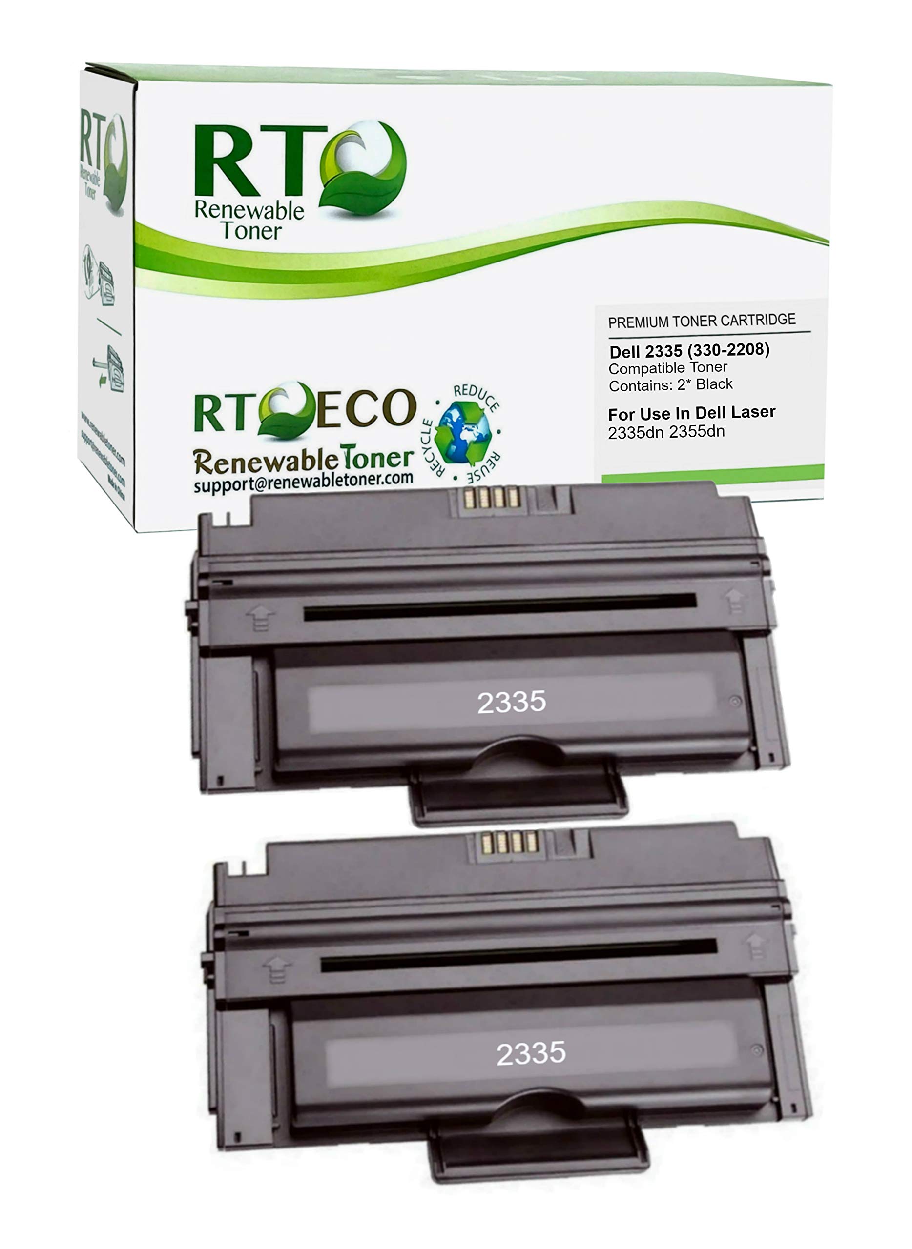Dell 330-2208 2335 2335DN Compatible Toner Cartridge Replacement (2-Pack) - High Yield Laser Printer Ink for Office & Home Printing