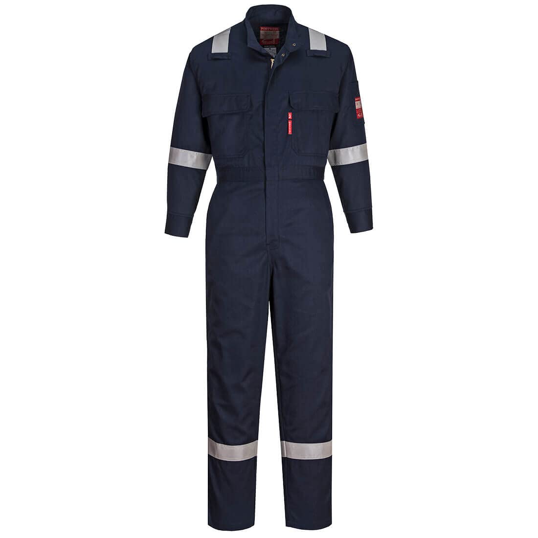 Portwest FR504 Women's Flame Resistant Coveralls - 88/12 Cotton/Nylon Blend, Reflective Safety Workwear (Navy, Large) | OSHA Compliant for Construction, Oil & Gas, Electrical Work & Industrial Safety