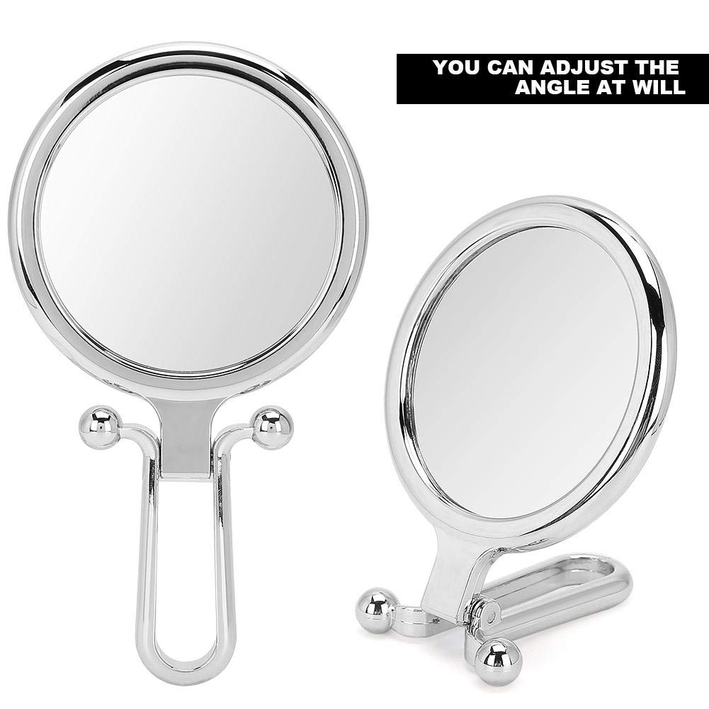 5X Magnification Cosmetic Mirror - Adjustable Double-Sided Vanity Mirror with Stand, Round Makeup Mirror for Dressing Table, Perfect for Home Makeup, Salon & Travel Beauty Essentials