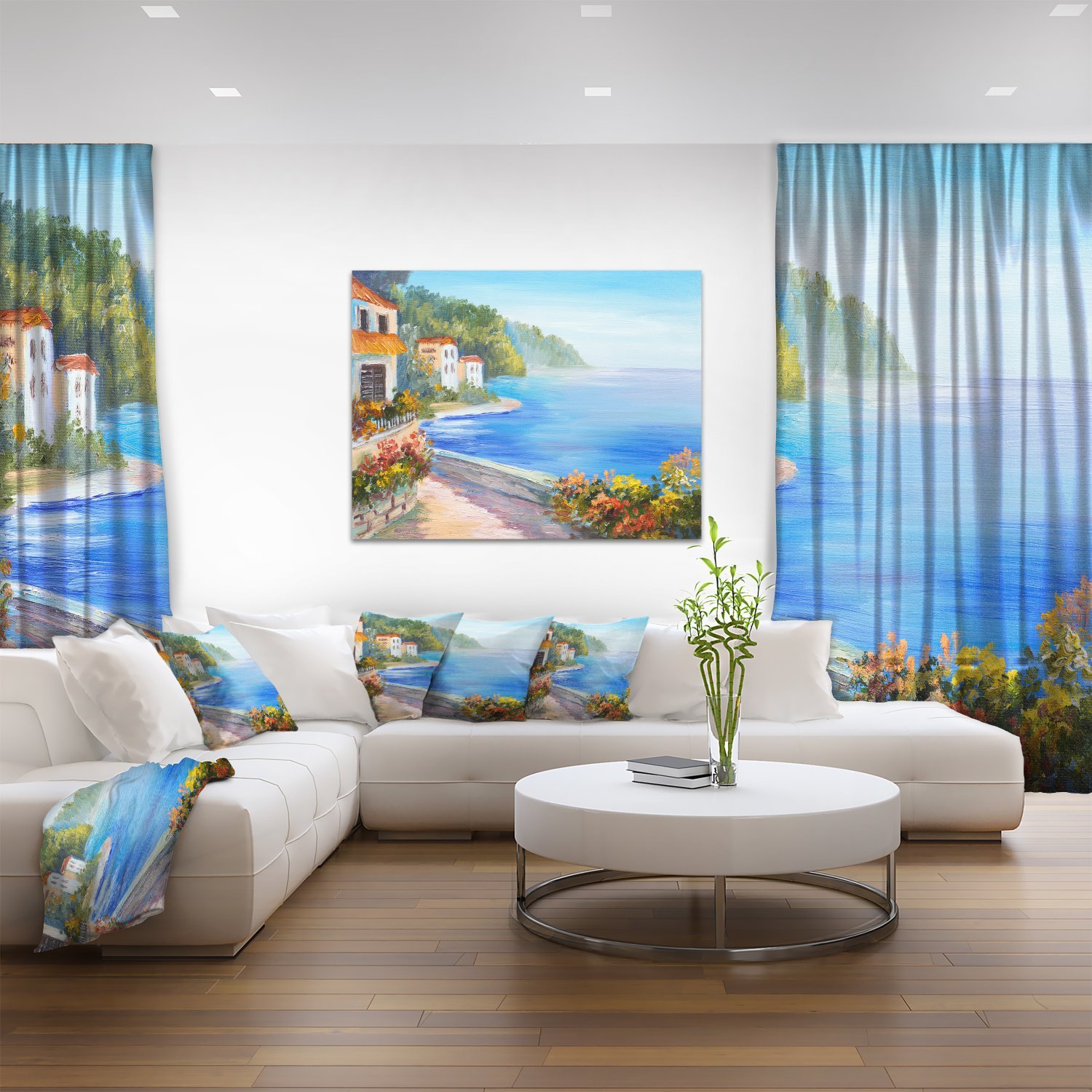 Blue Sea Landscape Art Print Canvas - Coastal Home Decor Wall Art for Living Room, Bedroom & Office