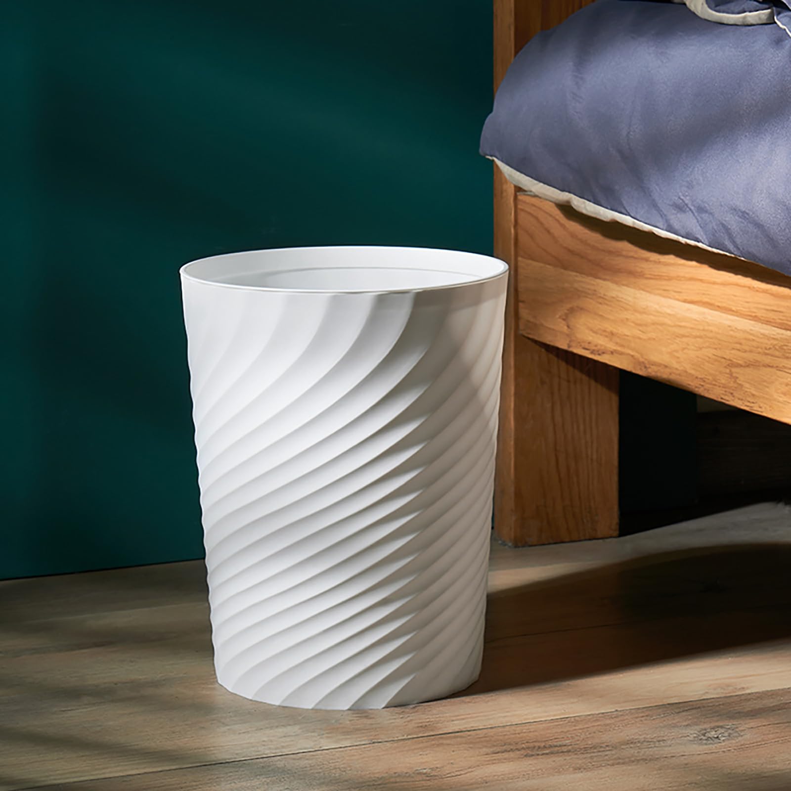 1.8 Gallon Small Bathroom Trash Can - 2 Pack White Waste Basket for Toilet, Office & Bedroom | Perfect for Bathrooms, Home Offices & Bedside Waste Disposal
