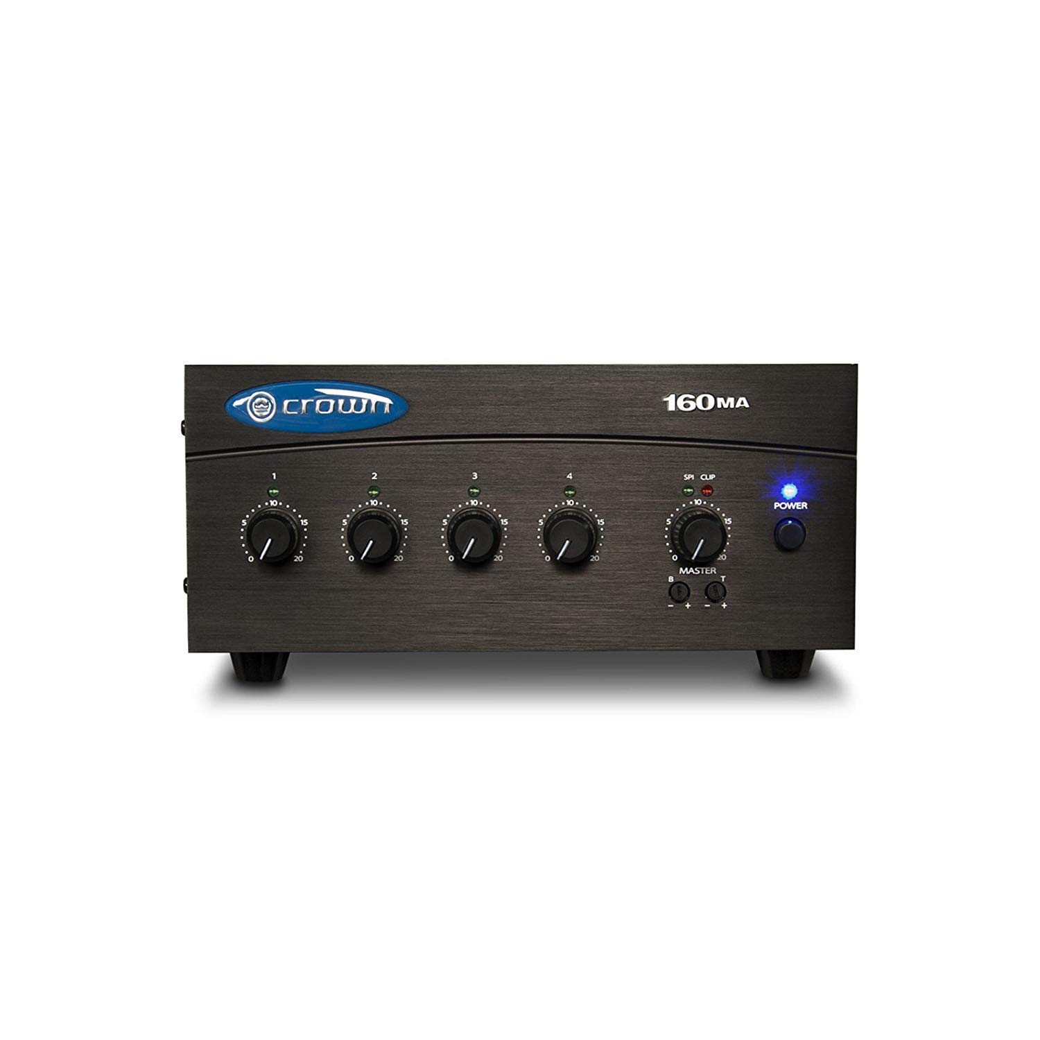 Crown 160MA 4-Channel 60W Professional Audio Mixer Amplifier - Perfect for DJ Gigs, Live Performances, and Home Studio Recording