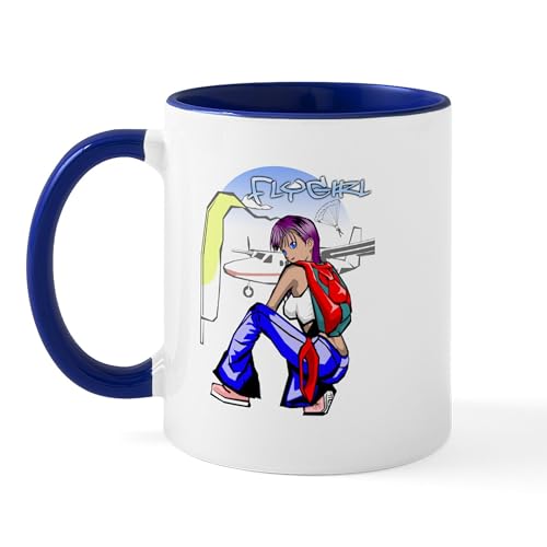 White/Navy Inside - Flygirl Skydiving Mug