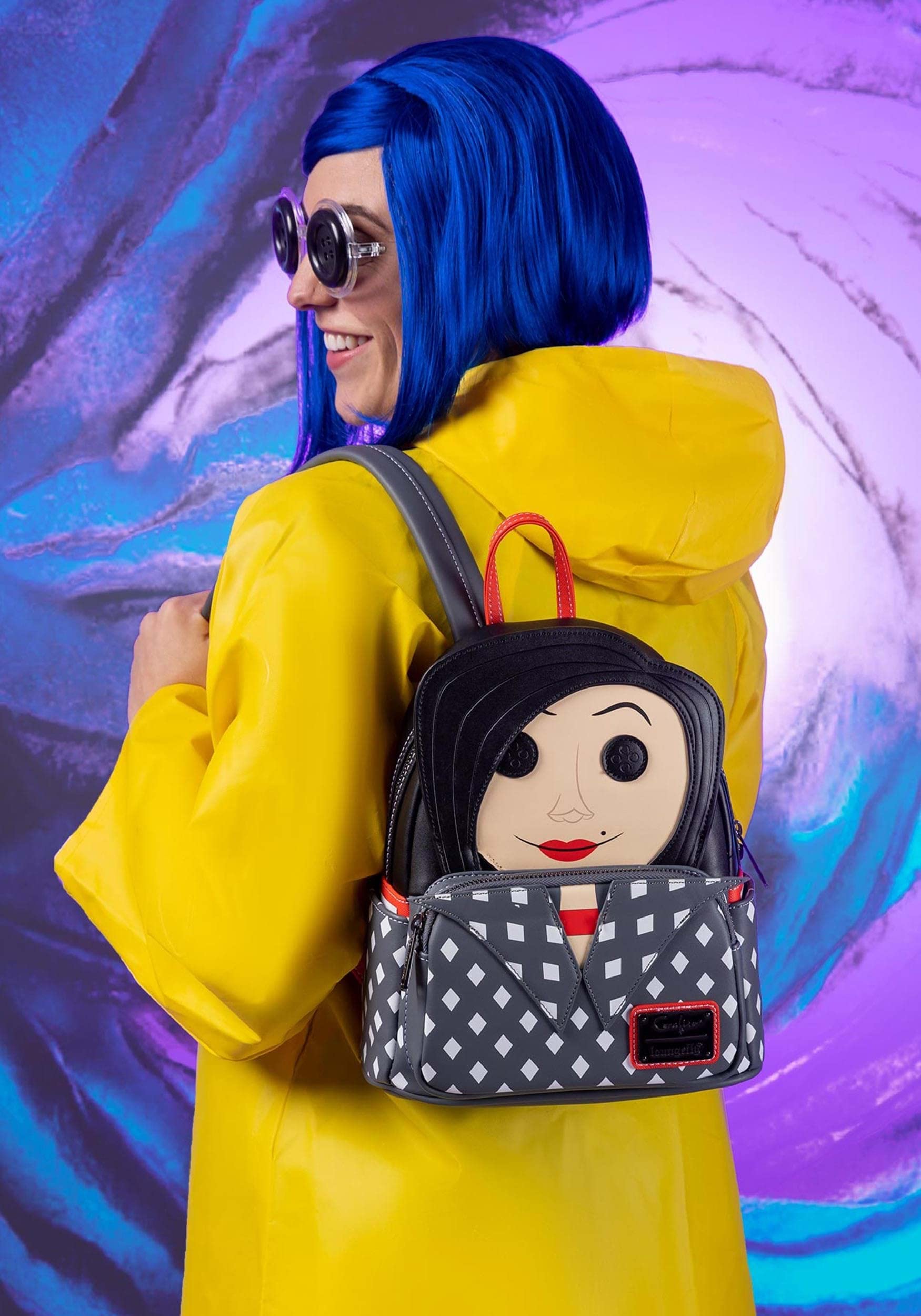 Loungefly Coraline Other Mother Mini Backpack - Official Licensed Novelty Cosplay Bag for Anime Fans, Halloween Costume & Comic Con Accessories - Perfect for Collectors, Gifts & Everyday Use