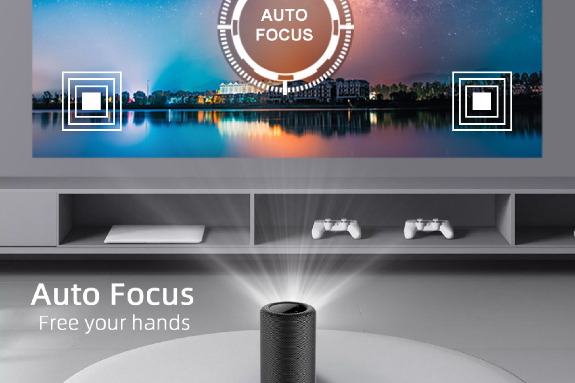 Smart Portable Projector TL 30 - Full HD 1080P Mini Projector with WiFi & Bluetooth - Home Theater, Outdoor Movie Nights, Gaming, Business Presentations