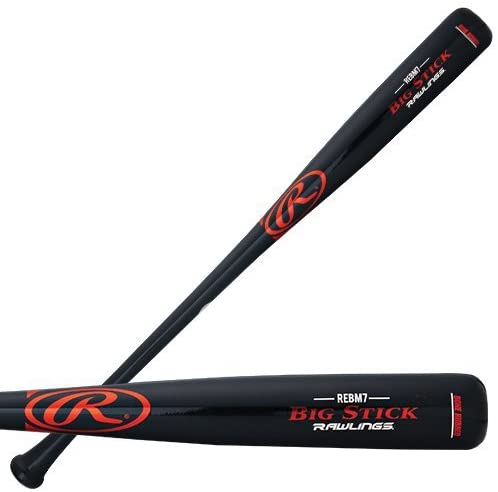 Rawlings REBM7 Big Stick Wood Bat - Professional Grade Birch Baseball Bat for Power Hitters - Perfect for Training, Games & Home Run Derby