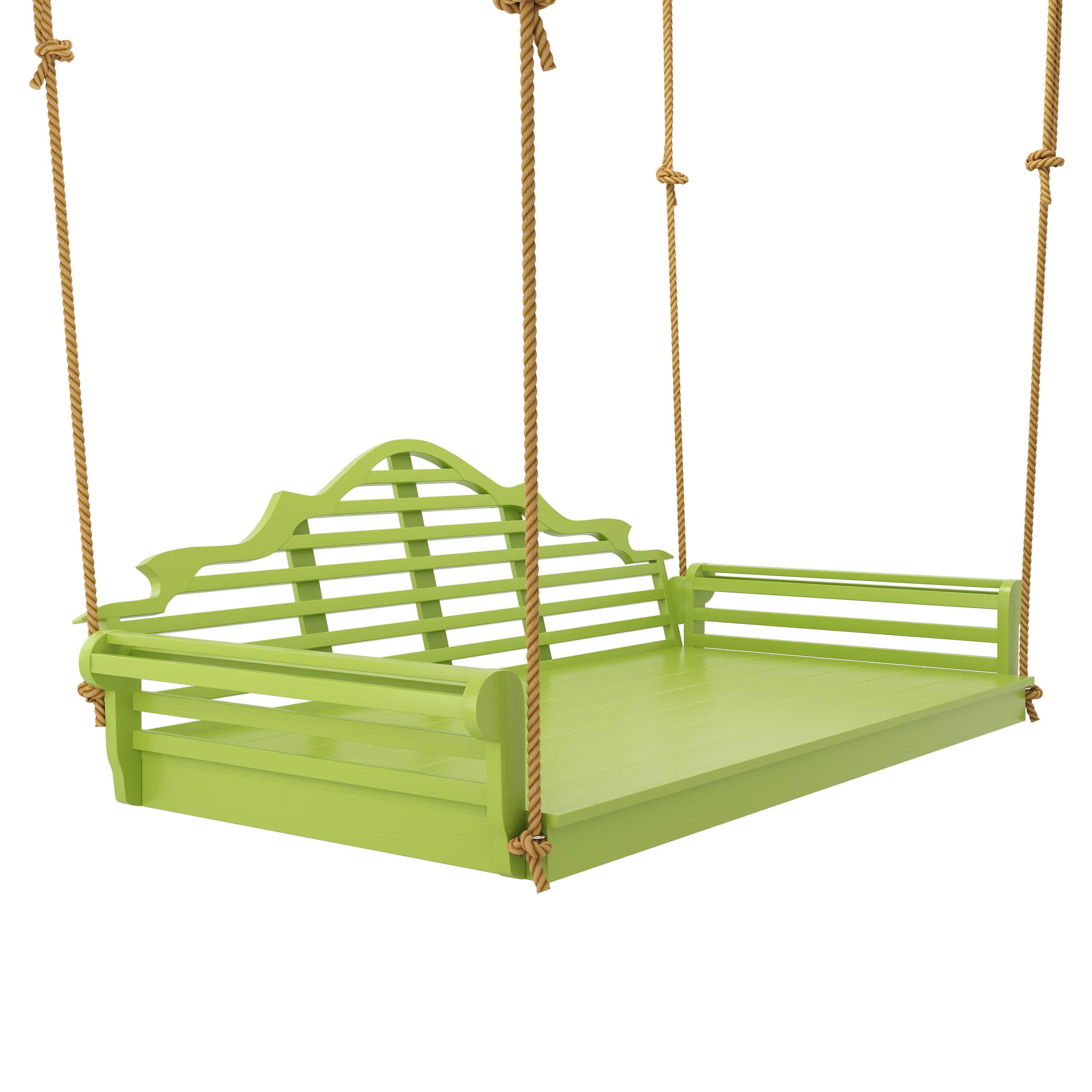 Keystone Amish Co. Twin Milan Recycled Plastic Swing Bed - Outdoor Porch, Garden, Patio Relaxation for Backyard & Poolside Lounging
