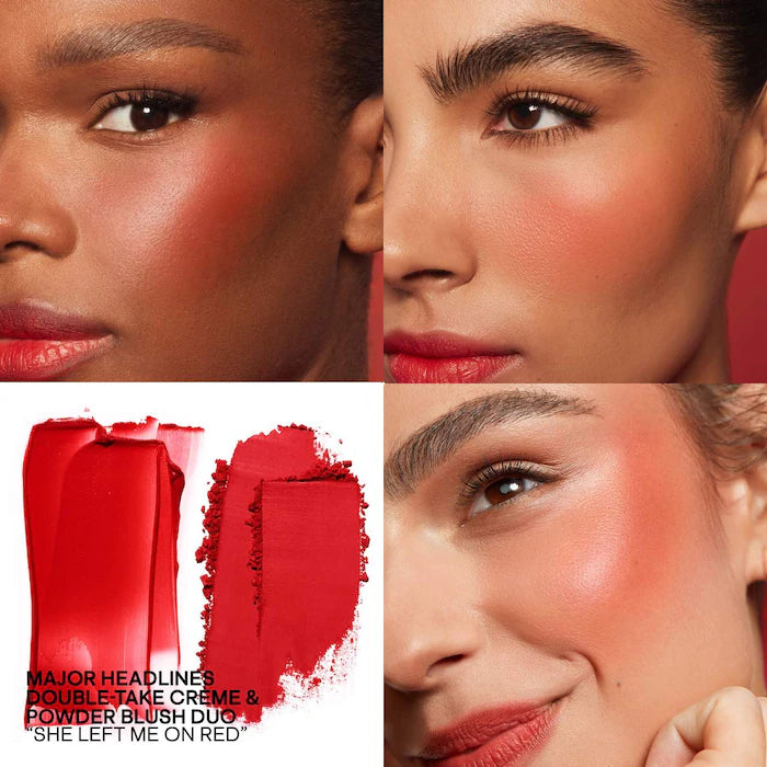 Patrick TA Major Headlines Double Take Duo Cream + Powder - Long-Lasting Blush & Highlighter Set for Day & Night Makeup | Perfect for Contouring & Glowing Skin