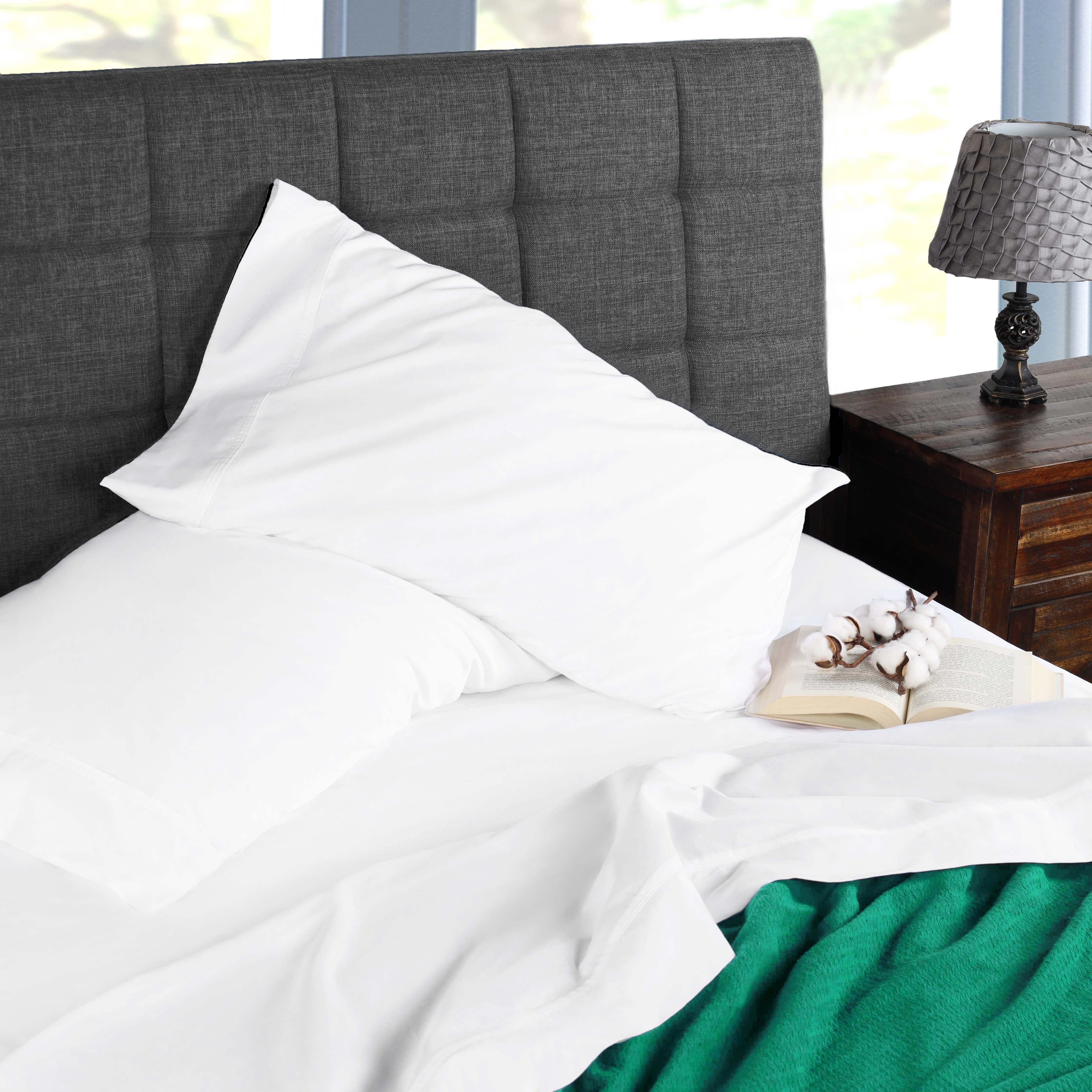 Premium Organic Cotton 300 Thread Count Percale Sheet Set - Extra Deep Pocket Fitted Sheet for 18