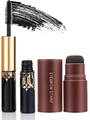 Best Makeup Combo for Women - Hairline Powder & 2-in-1 Mascara & Eyeliner Set | Natural Brow Enhancement & Eye Definition | Perfect for Everyday Glam & Special Occasions