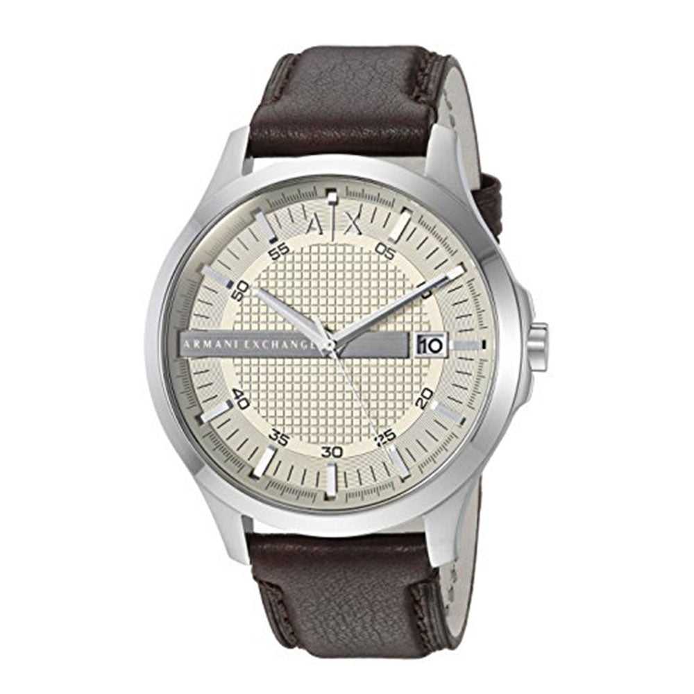 ARMANI EXCHANGE AX2100 Men's Analog Quartz Watch with Silver Stainless Steel Case & Blue Rubber Strap - Stylish Casual & Business Wear for Everyday Use