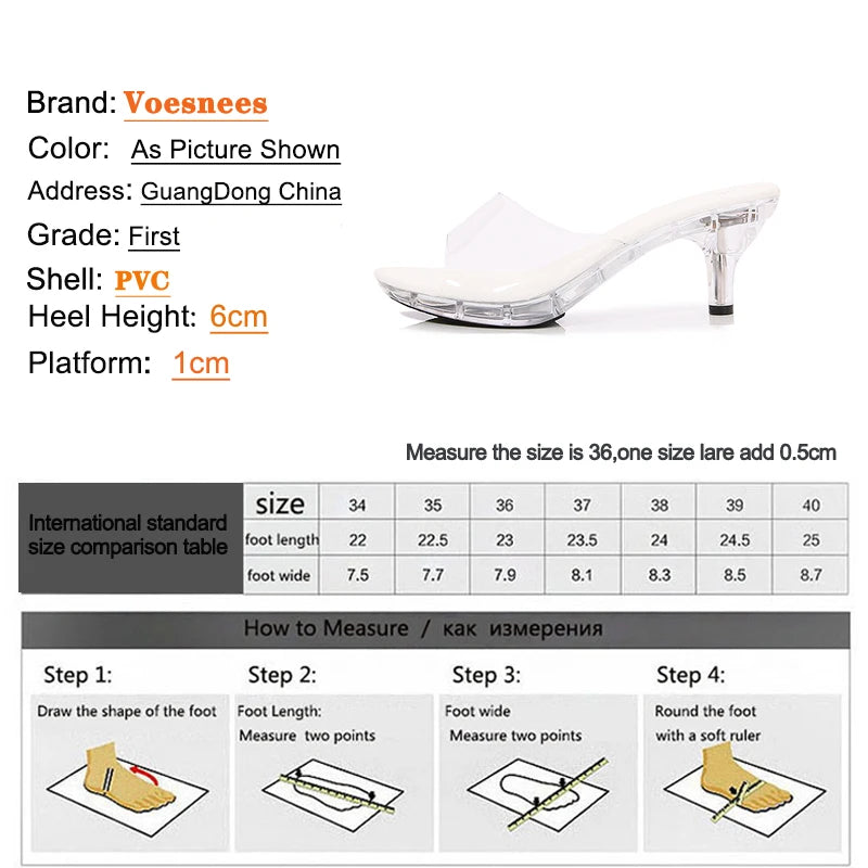 6CM Women's LED Light Up Kitten Heel Sandals - Transparent Crystal Clear Heels for Nightclub, Party, Beach & Car Model Fashion (Shining High Heel Slippers) - Perfect for Evening Events, Dancing & Summer Outings