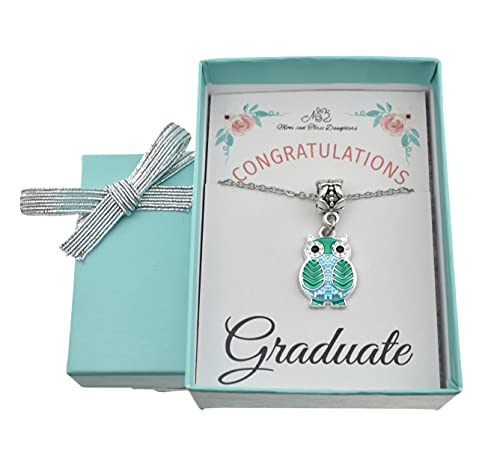 Owl Graduation Pendant Necklace - 16 Inch Stainless Steel Chain, Perfect Graduation Gift for Kids, Kindergarten & School Graduation - Ideal for Ceremonies, Parties & Special Occasions