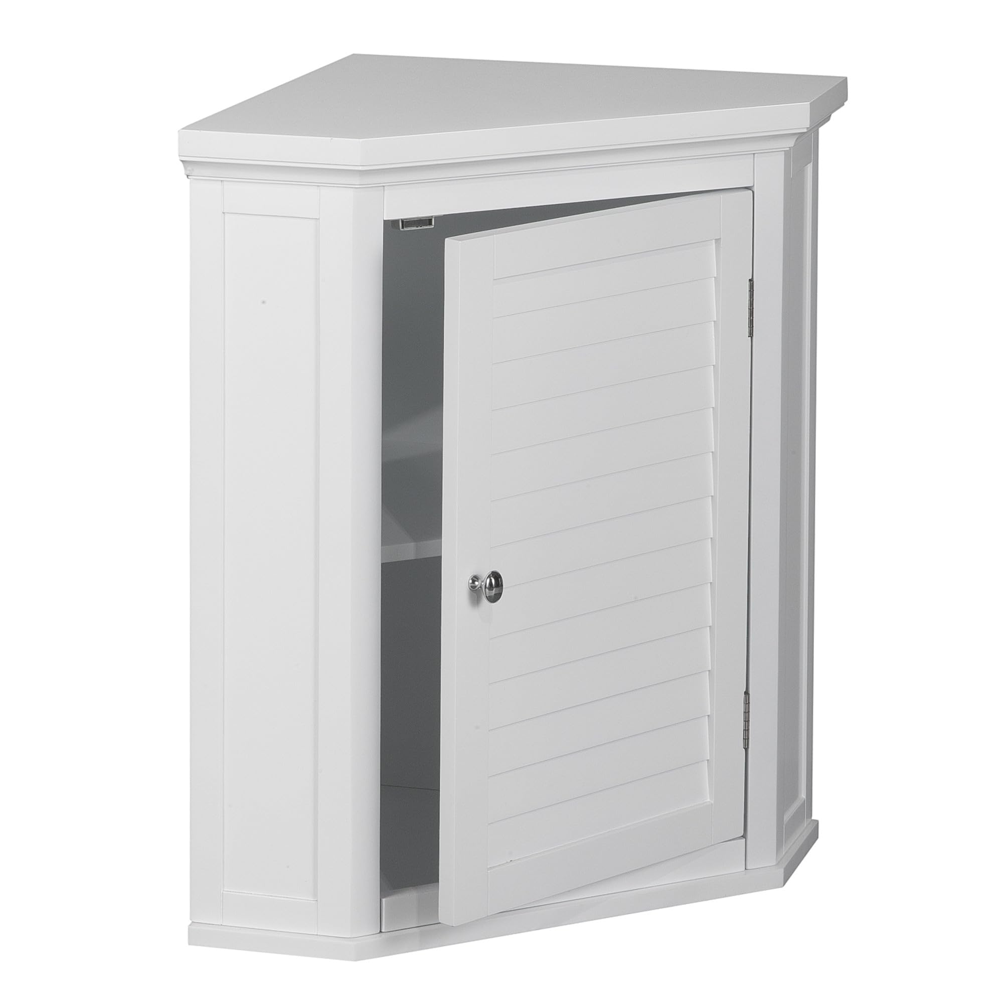 White Adjustable Corner Wall Cabinet for Kitchen & Bathroom Storage