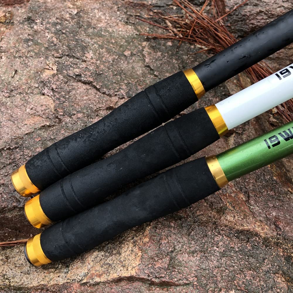 Portable Telescopic Fishing Rod - 7ft to 12ft Fiberglass Pole with Ceramic Guide Rings & EVA Handle - Compact Travel Fishing Gear for Beginners and Professionals - Perfect for Saltwater, Freshwater, Beach and Boat Fishing Adventures