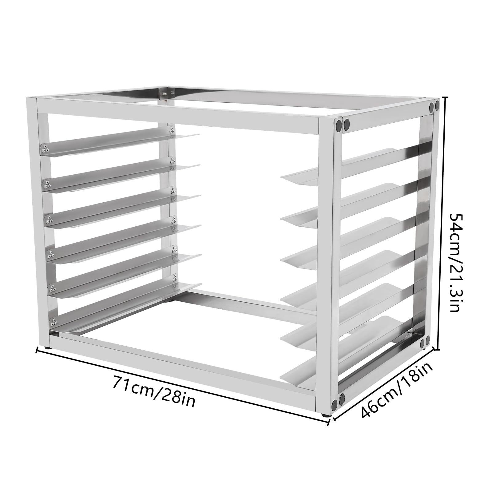 6-Tier Stainless Steel Commercial Baking Tray Rack - Heavy Duty Cookie Cooling Rack for Bakeries, Kitchens & Restaurants | Perfect for Pastry, Bread & Dessert Cooling | Includes Allen Key for Easy Assembly