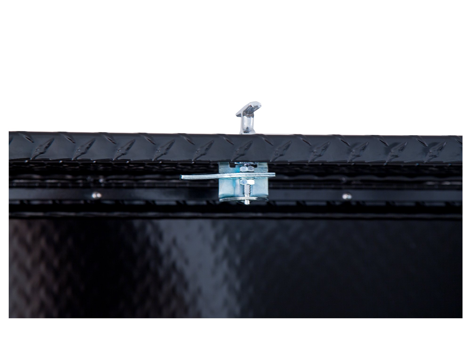 **1725640 Black Aluminum Diamond Tread Truck Tool Box – 72 x 21 x 13.5 Inch Lockable T-Handle Storage Box with Lower Compartment – Durable Contractor Tool Organizer for Pickup Trucks & Work Vans**    *(Perfect for Secure Tool Storage, Jobsite Organization & Heavy-Duty Work Equipment Protection)*