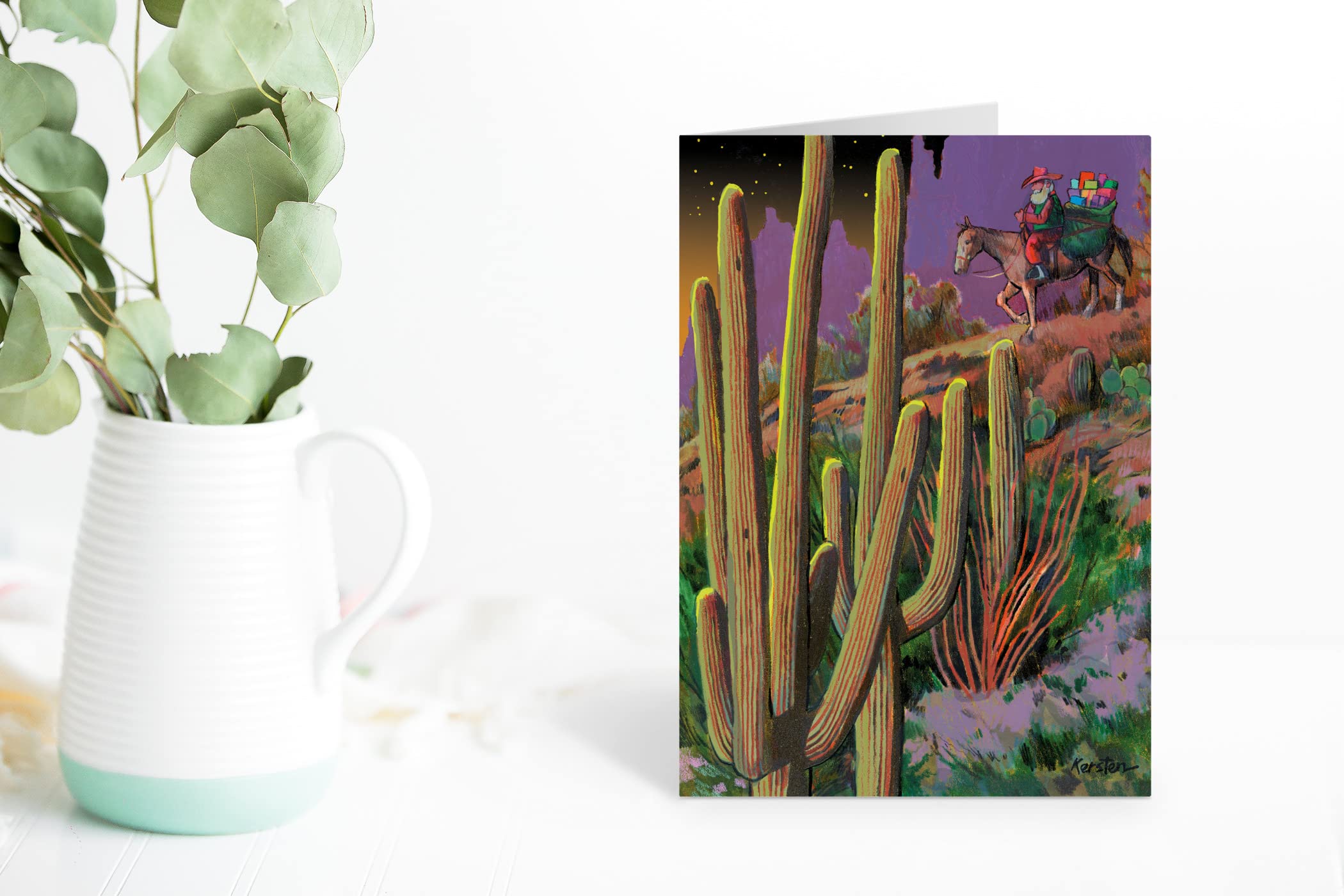 Stonehouse Collection - Set of 18 Christmas Greeting Cards with Envelopes | Western Holiday Cards Featuring Saguaro Cactus Design | Perfect for Holiday Wishes, Office Gifts & Family Correspondence
