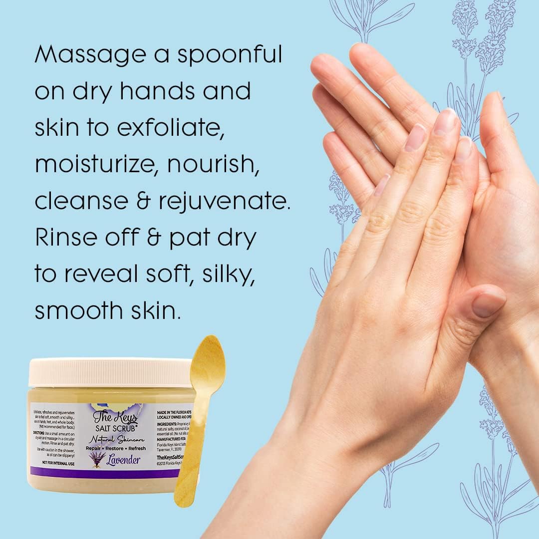 Premium Exfoliating Sea Salt Body Scrub - Lavender Scented Skin Care for Smooth & Soft Skin (12 oz) | Ideal for Spa Day, Gift Sets & At-Home Self Care Routine