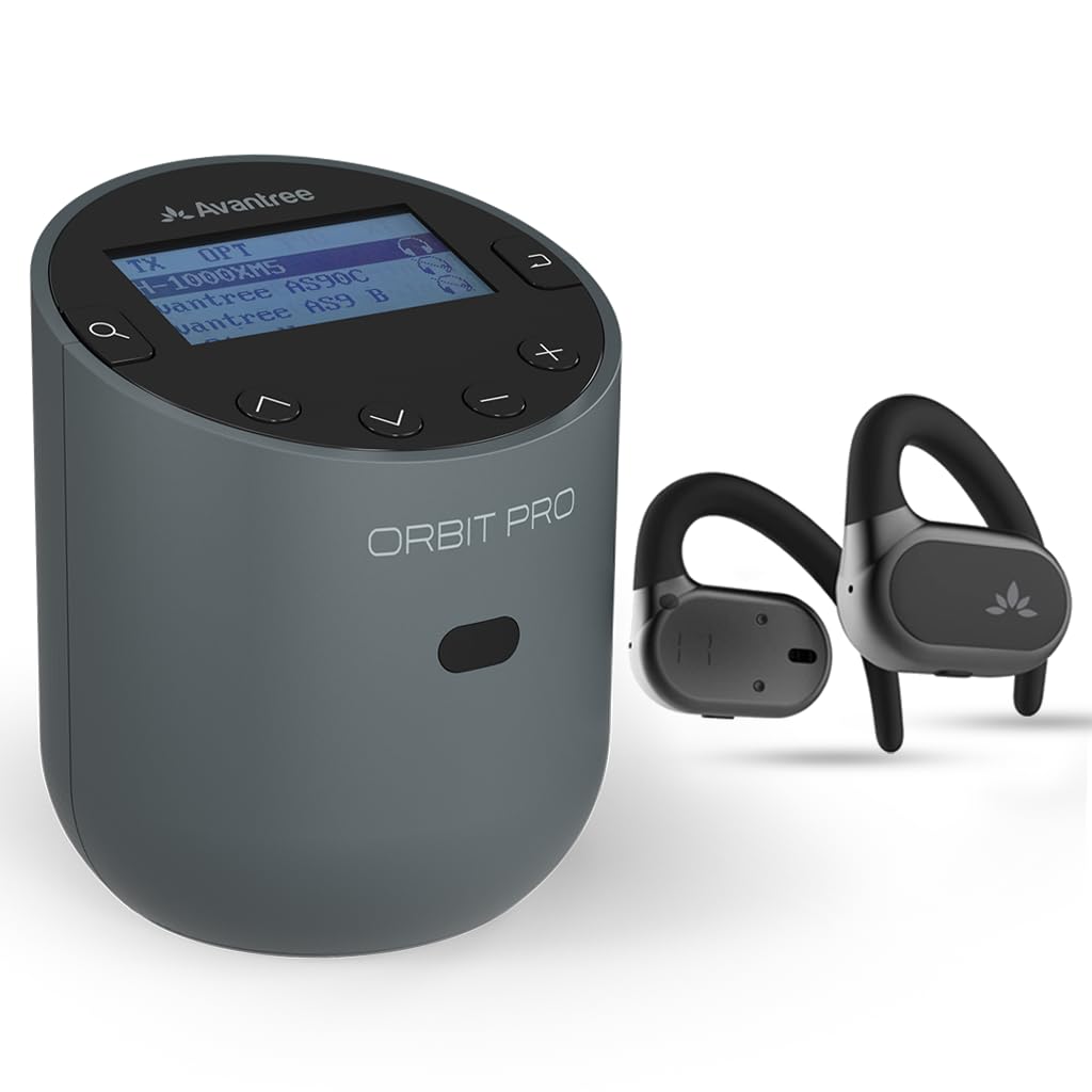 Avantree Orbit Pro Bluetooth 5.0 Audio Transmitter & Receiver for TV | Wireless Adapter for Headphones & Speakers | Home Theater & Gaming Setup | Avantree Breeze Open-Ear Bluetooth 5.2 Earbuds with Surround Sound & Ambient Awareness | Perfect for Workouts, Commuting & Outdoor Activities