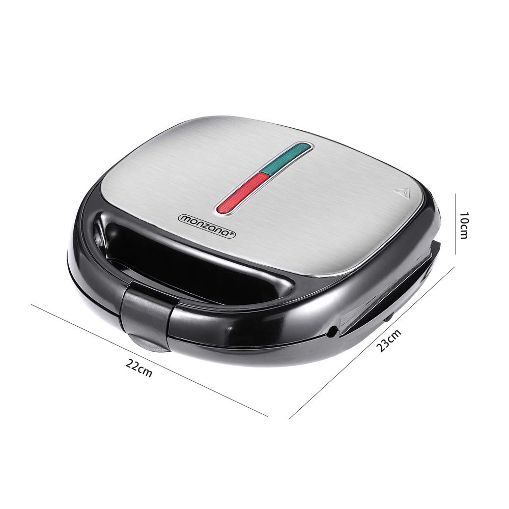 MONZANA® 3-in-1 XL Electric Contact Grill - 800W Non-Stick Surface with Safety Lock, Sandwich Maker, Waffle Iron & Panini Press - Perfect for Breakfast, BBQ Parties & Family Gatherings