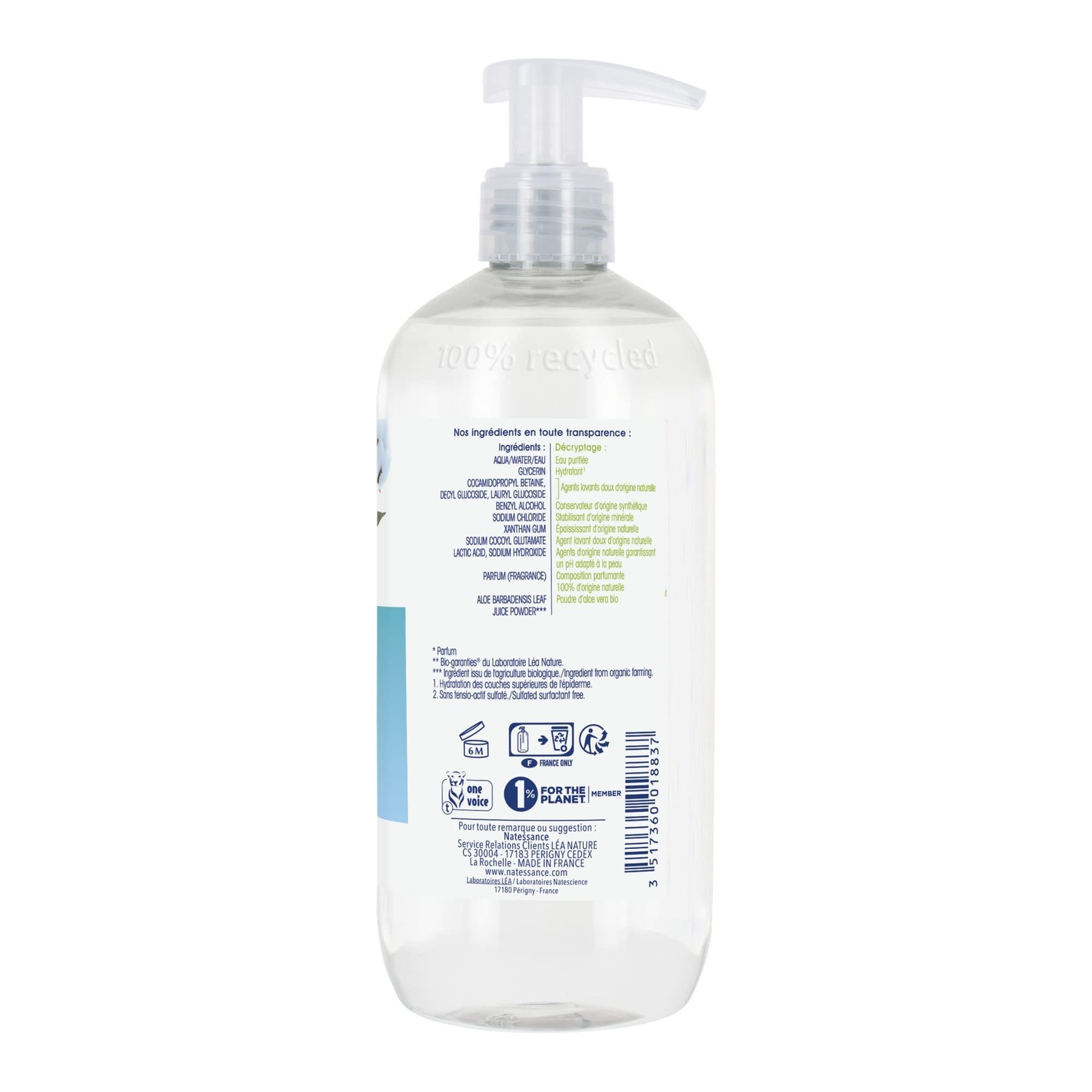 Natessance Cotton Flowers Scented Hand Soap - 500ml Gentle Moisturizing Liquid Hand Wash for Dry Skin - Perfect for Bathroom, Kitchen & Office Use