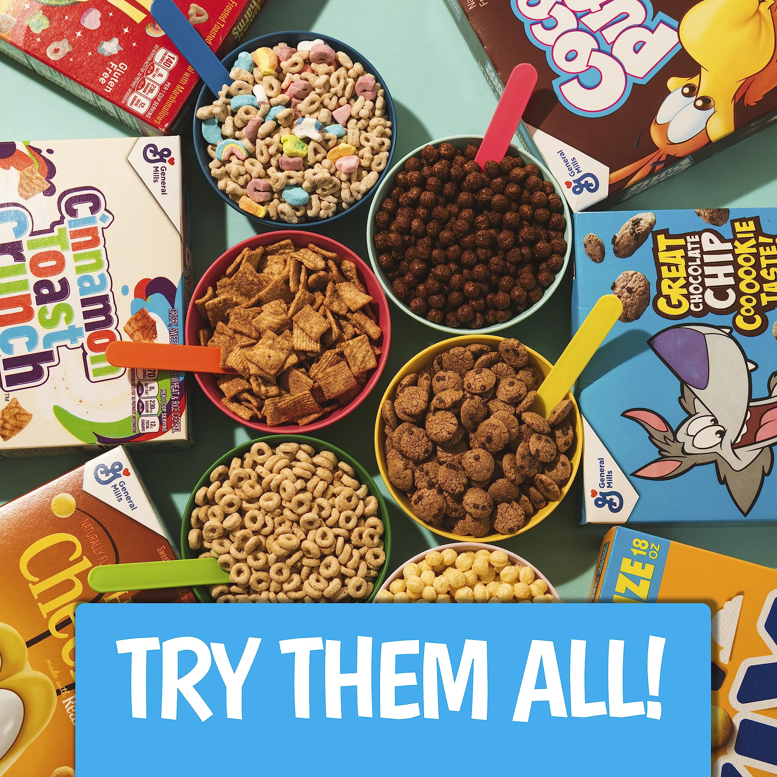General Mills Cocoa Puffs Chocolate Cereal Cups - 25% Less Sugar, Single Serve (2 oz, Pack of 60) | K12 Approved | Perfect for School Lunches, Breakfast On-the-Go & Snacks