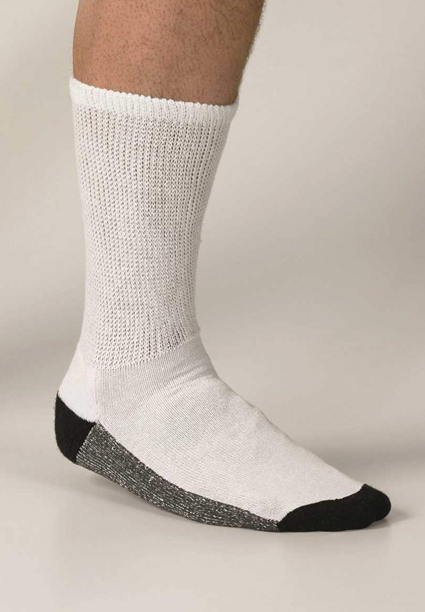 KingSize Men's Full Length Cushioned Crew Socks 3-Pack - Comfortable & Durable Cotton Socks for Work, Sports & Everyday Wear