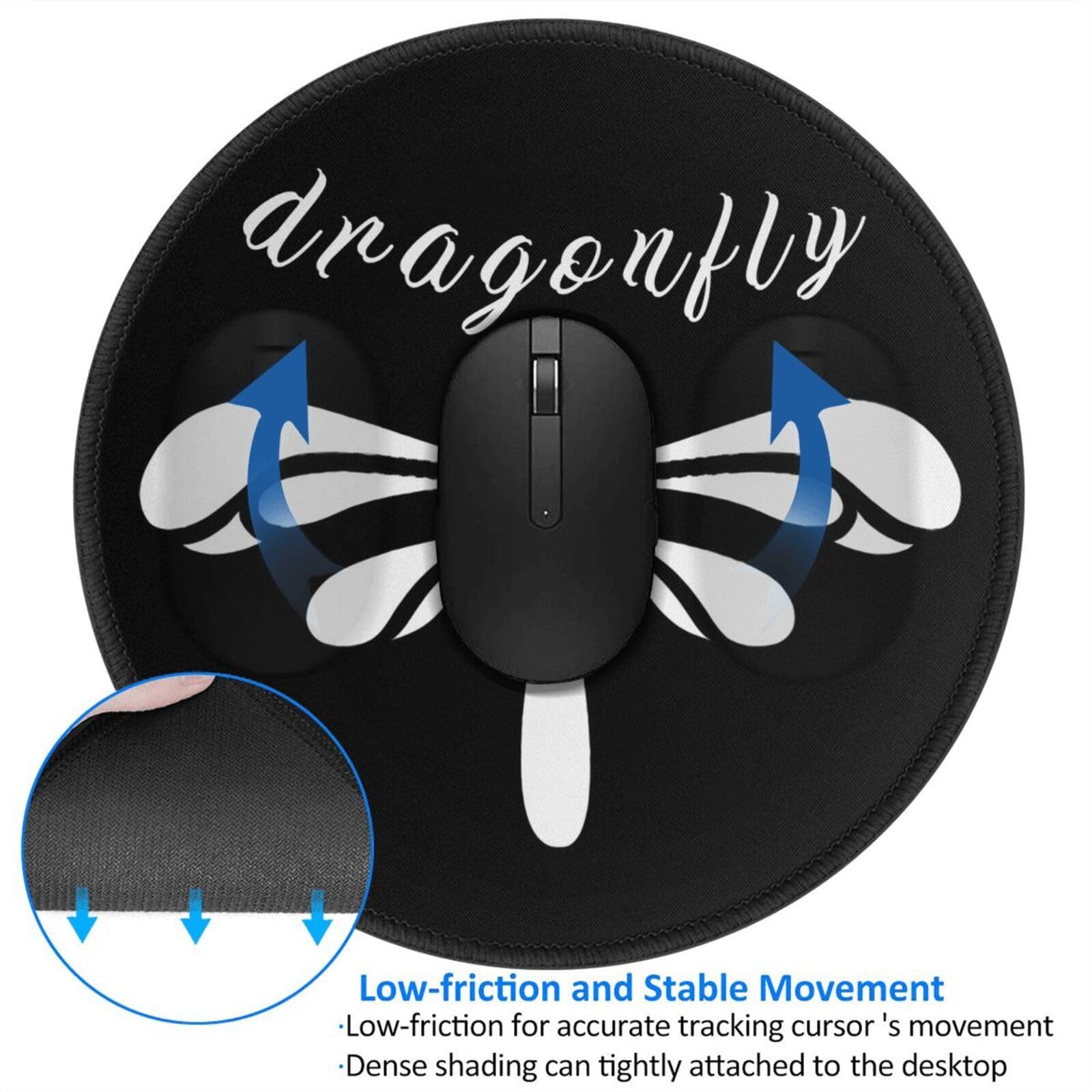 Non-Slip Gaming Mouse Pad with Dragonfly Design - Ergonomic Computer Mouse Mat for PC, Laptop & Office Use - Perfect for Work, Gaming & Daily Computing (Model 2T1697)