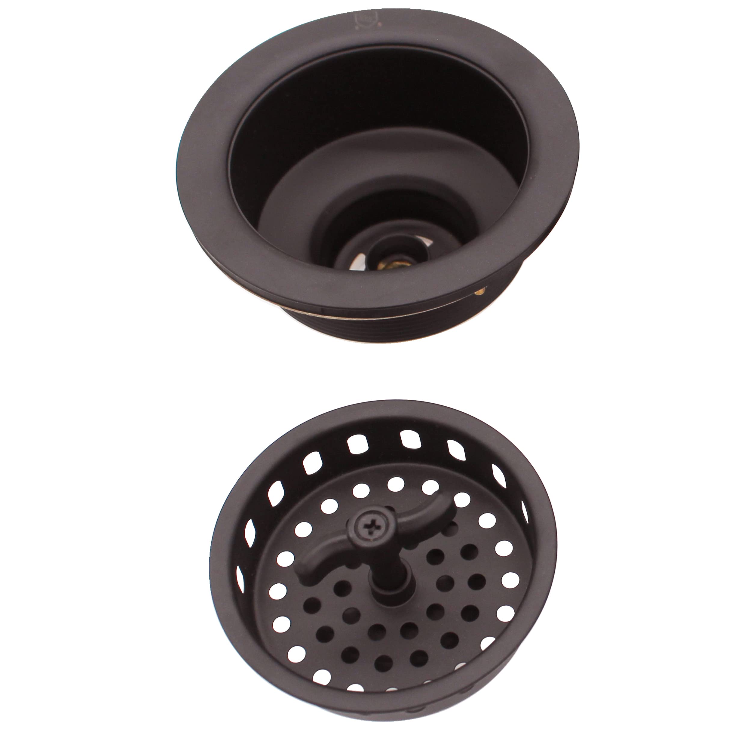 Westbrass D2155-12 Large Kitchen Basket Strainer with Wing Nut, Waste Disposal Flange & Stopper - Oil Rubbed Bronze for Sink Drainage & Food Waste Management