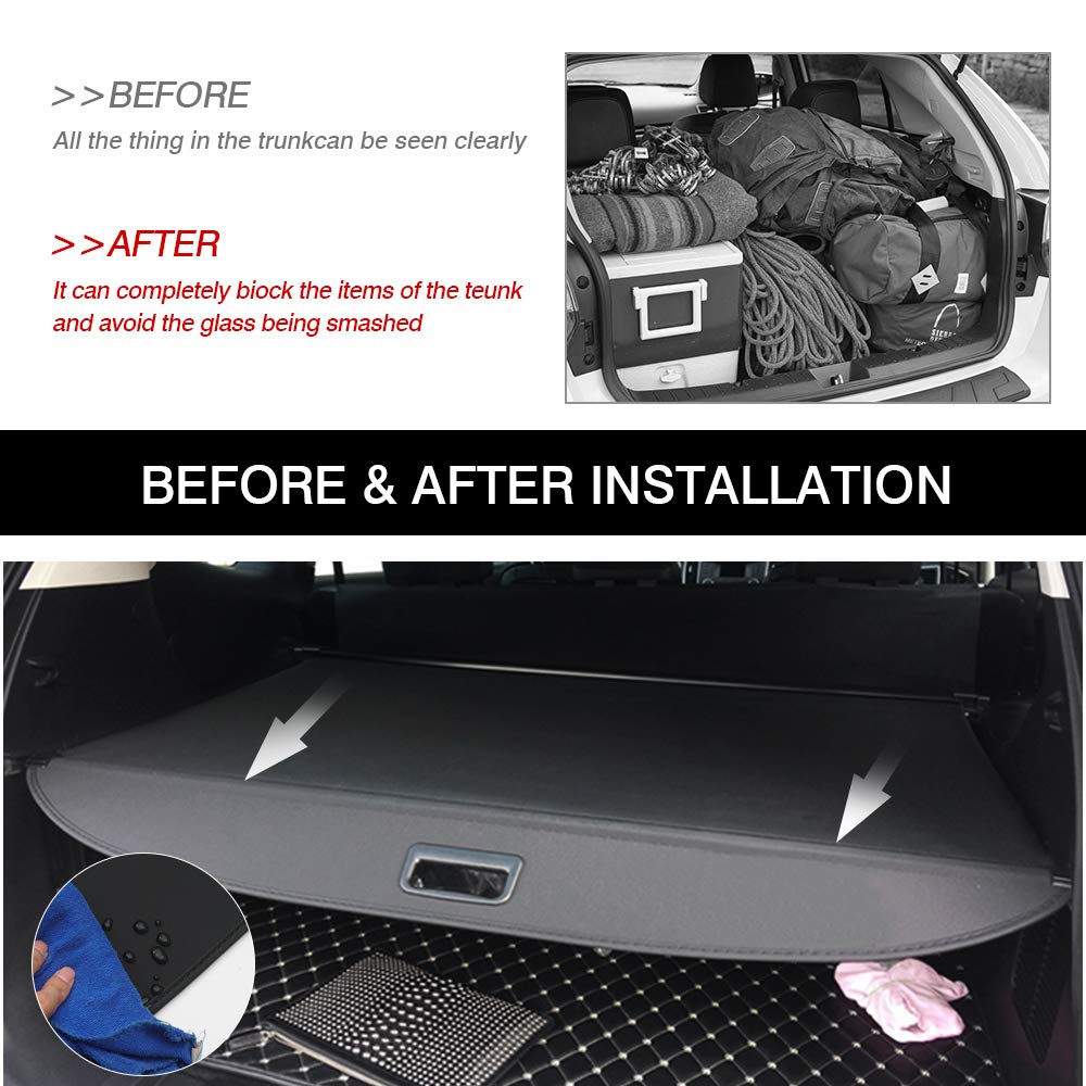 2015-2024 Ford Edge Retractable Cargo Cover - No Gap Trunk Shade for Luggage Protection | Perfect for Road Trips, Grocery Hauling & Pet Transport