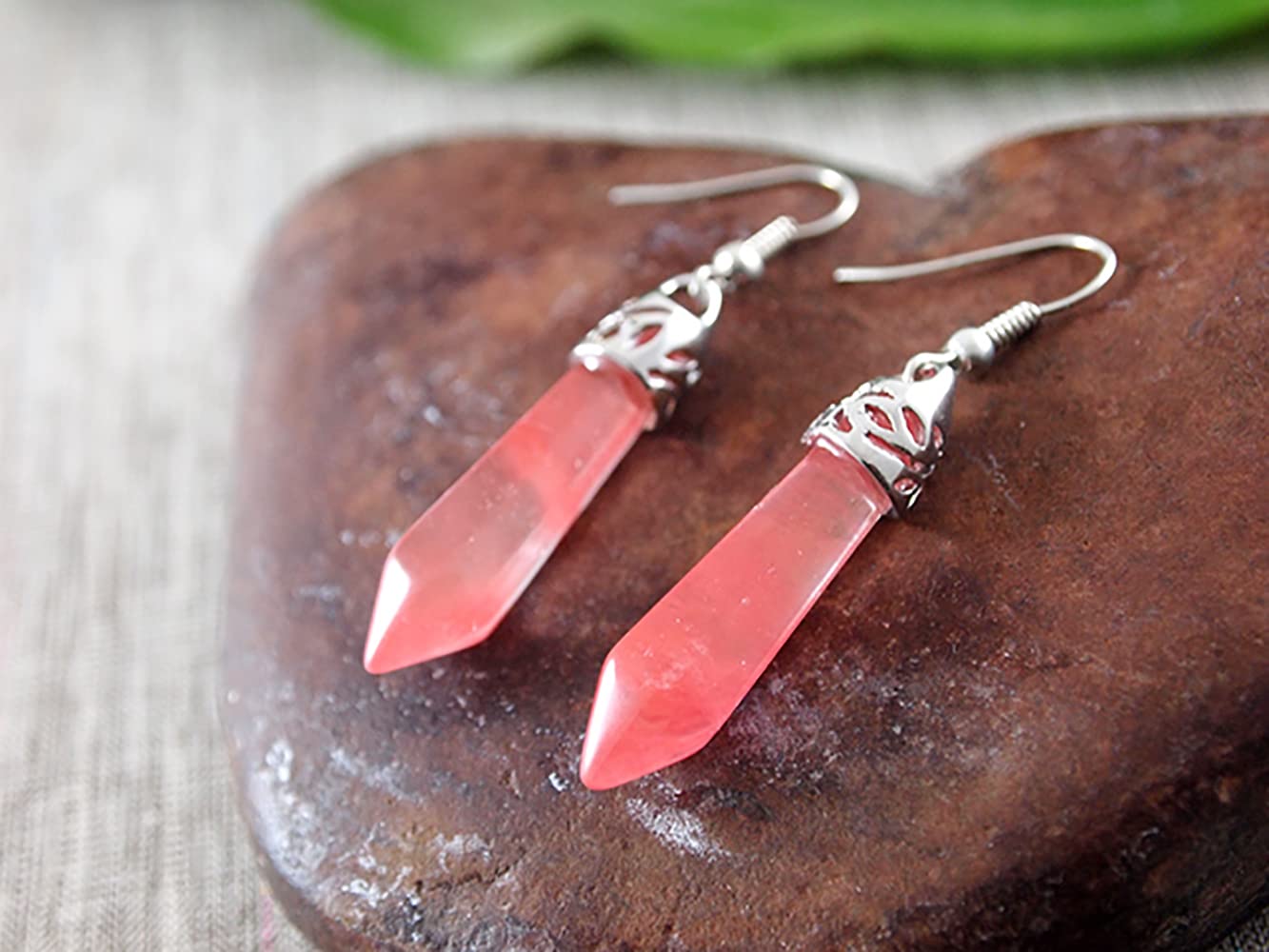 Rose Quartz Silver Dangle Earrings for Women | Elegant Drop Earrings with Pink Quartz Stone | Perfect Anniversary Gift for Her | Jewelry for Date Night & Special Occasions