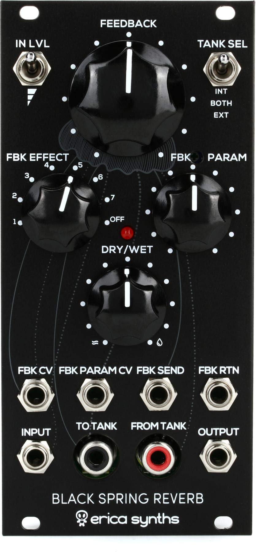 Black Spring Reverb Eurorack Module - Analog Spring Reverb Effect for Eurorack Synthesizers | Perfect for Studio Recording & Live Performances