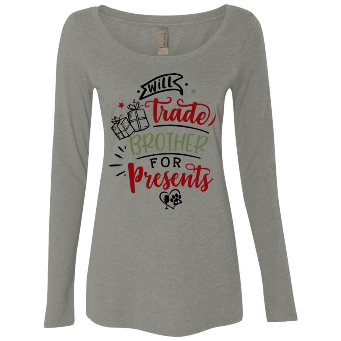 WineyBitches.Co Women's Tri-Blend Long Sleeve Scoop Neck T-Shirt - Soft Comfort Fit for Casual Wear, Lounging & Wine Nights